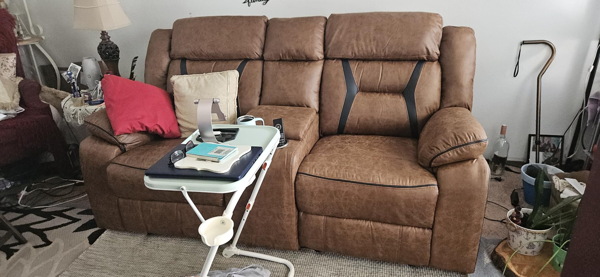 EBELLO Manual Reclining Sectional Sofa for Living Room, L-Shaped Sectional Corner Reclining Sectional Couches Home Furniture Set with Center Console, Hidden Cup Holders and Storage customer photo 2