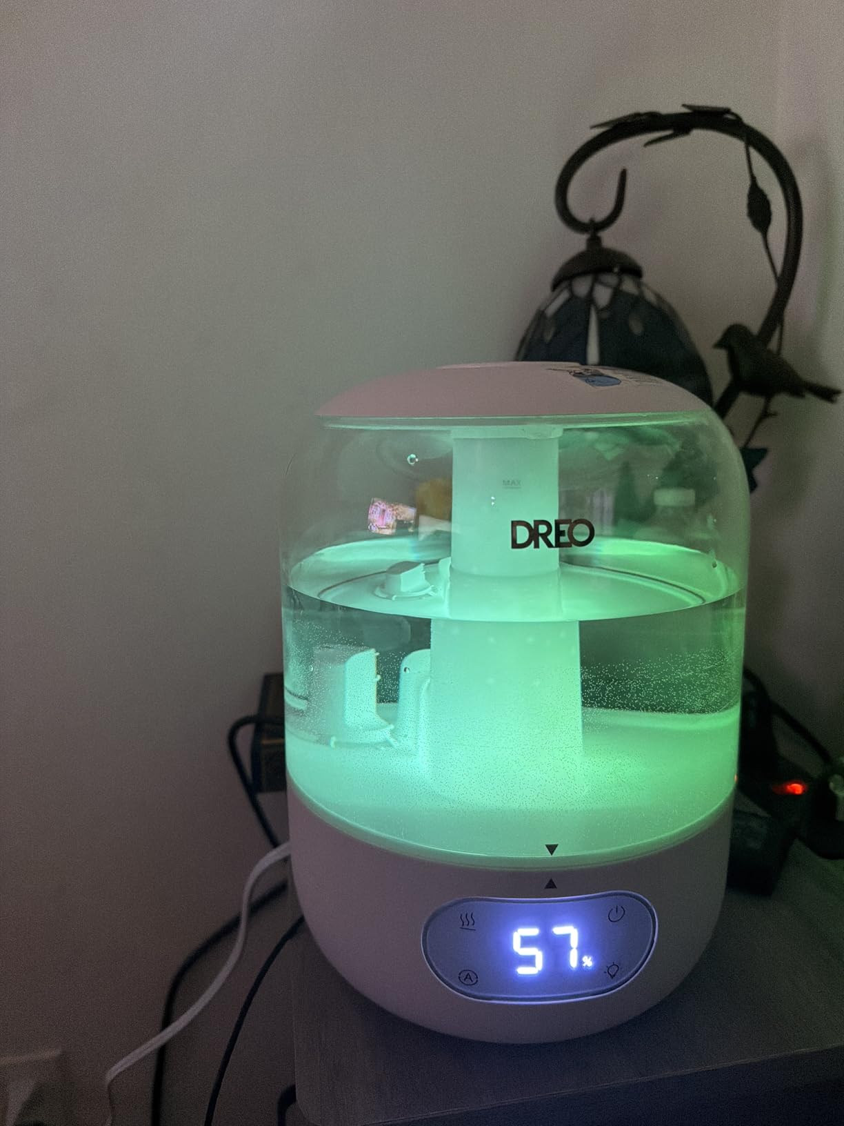 DREO Humidifiers for Bedroom, 3L Top Fill 30H & 26dB Quiet Runtime for Large Room, Cool Mist Ultrasonic Humidifier with Humidity Sensor, Night Light for Home, Baby, Nursery, Plants, New Edition customer photo 1