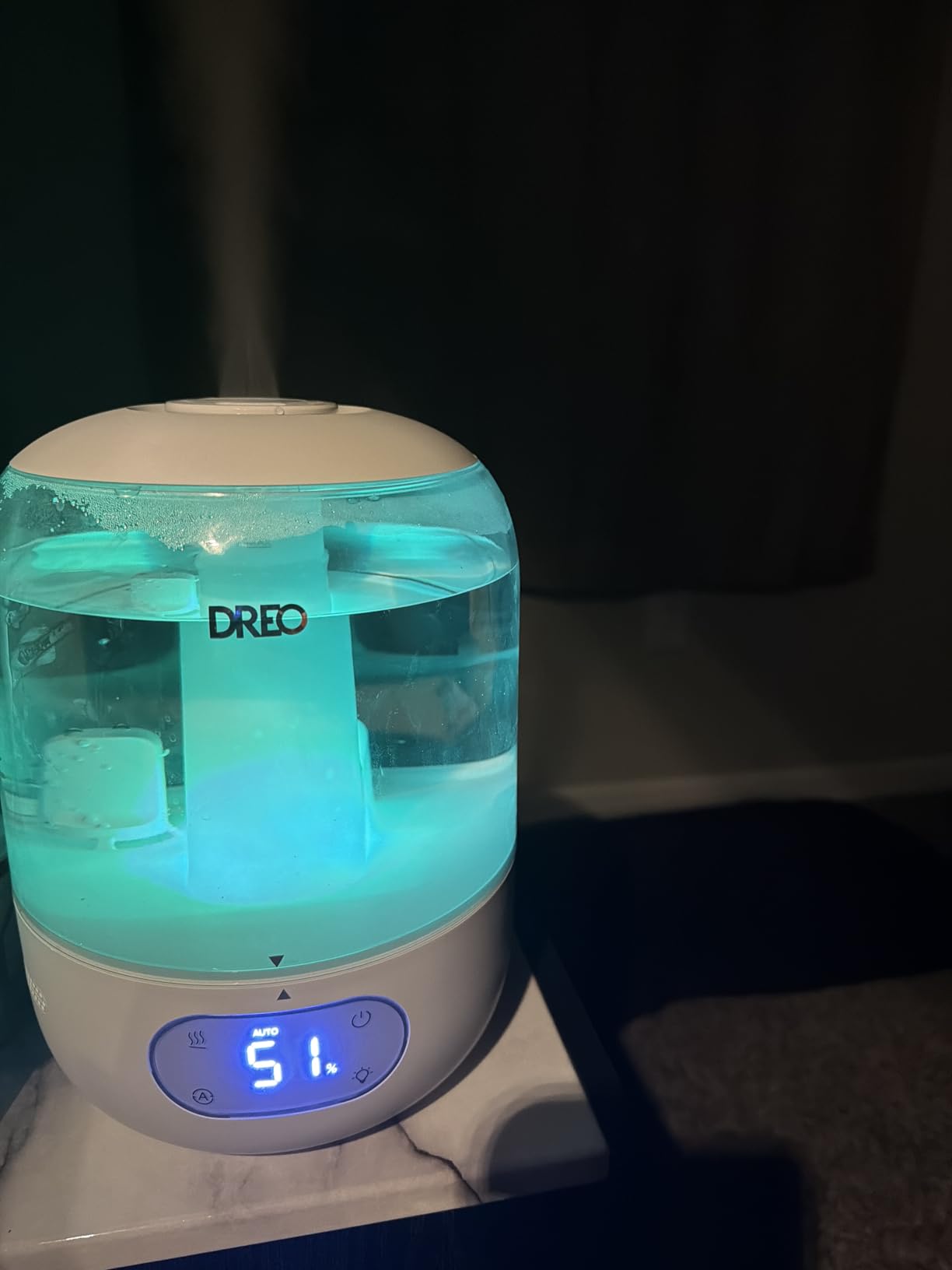 DREO Humidifiers for Bedroom, 3L Top Fill 30H & 26dB Quiet Runtime for Large Room, Cool Mist Ultrasonic Humidifier with Humidity Sensor, Night Light for Home, Baby, Nursery, Plants, New Edition customer photo 2