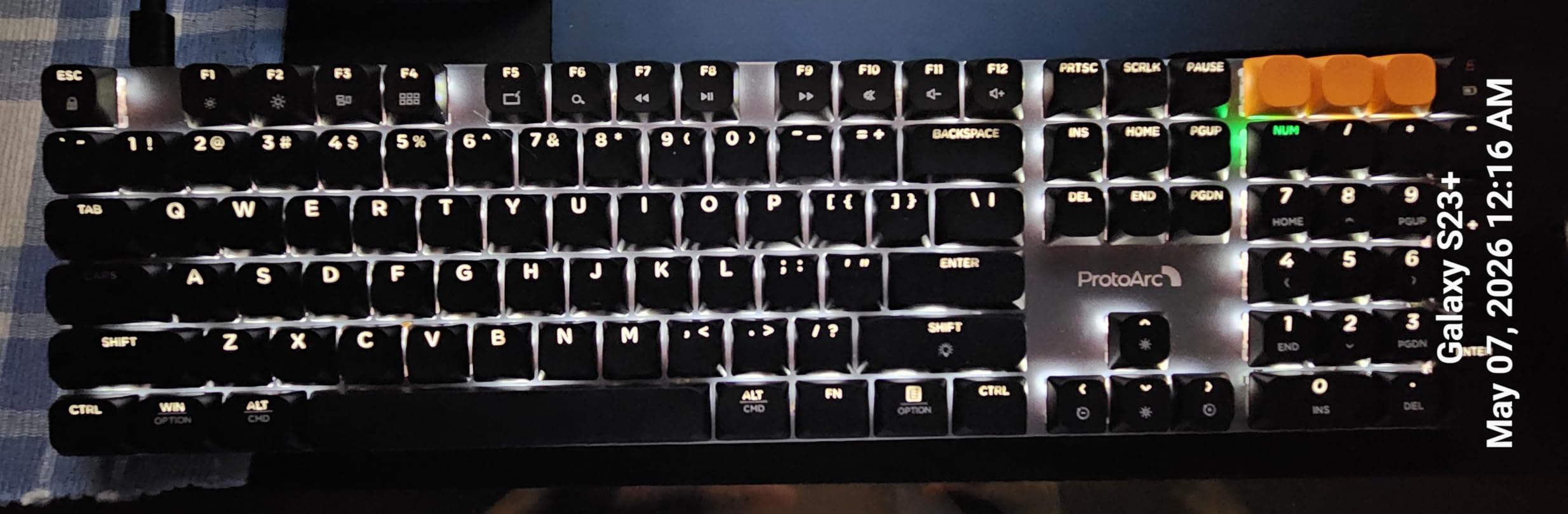 ProtoArc K310 Pro Bluetooth Mechanical Keyboard, Wireless Backlit Keyboard for Mac/Windows, Low Profile Quiet Mechanical Keyboards, Multi-Device, Programmable Keys, Aluminum, Full Size customer photo 1