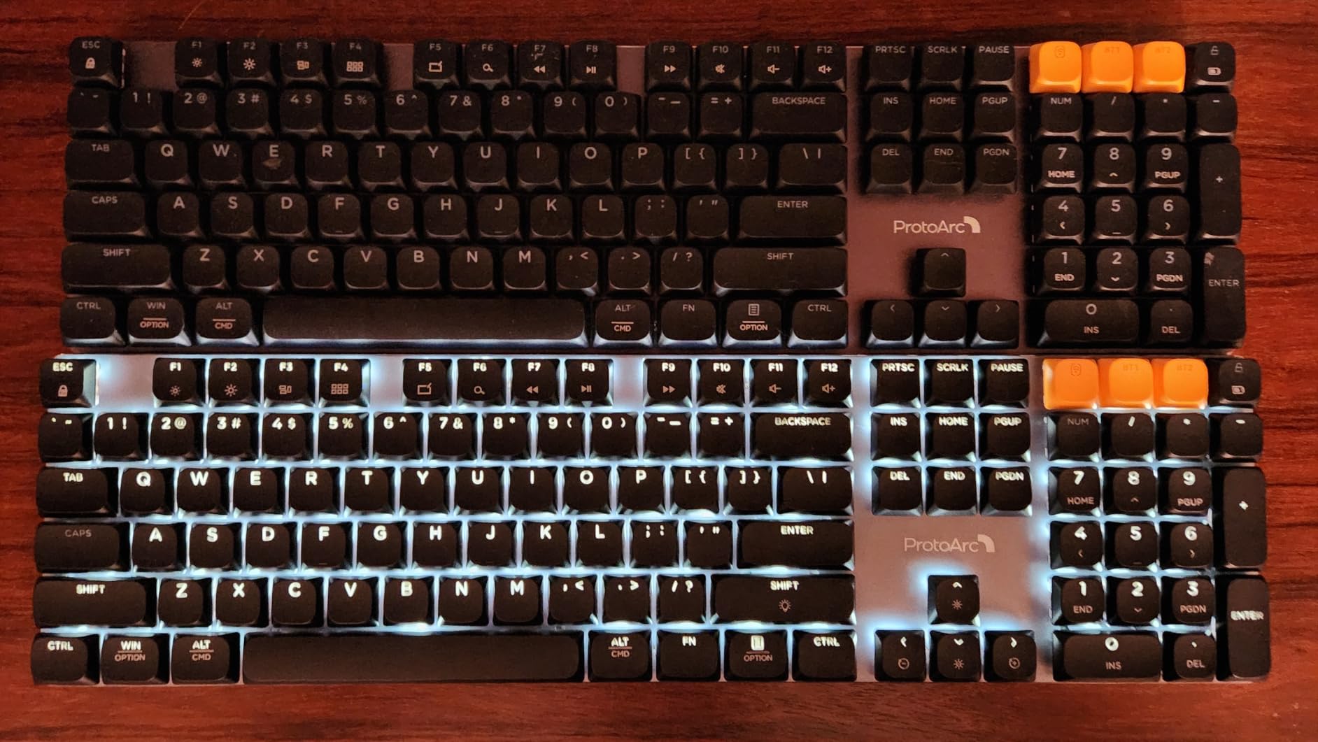 ProtoArc K310 Pro Bluetooth Mechanical Keyboard, Wireless Backlit Keyboard for Mac/Windows, Low Profile Quiet Mechanical Keyboards, Multi-Device, Programmable Keys, Aluminum, Full Size customer photo 2