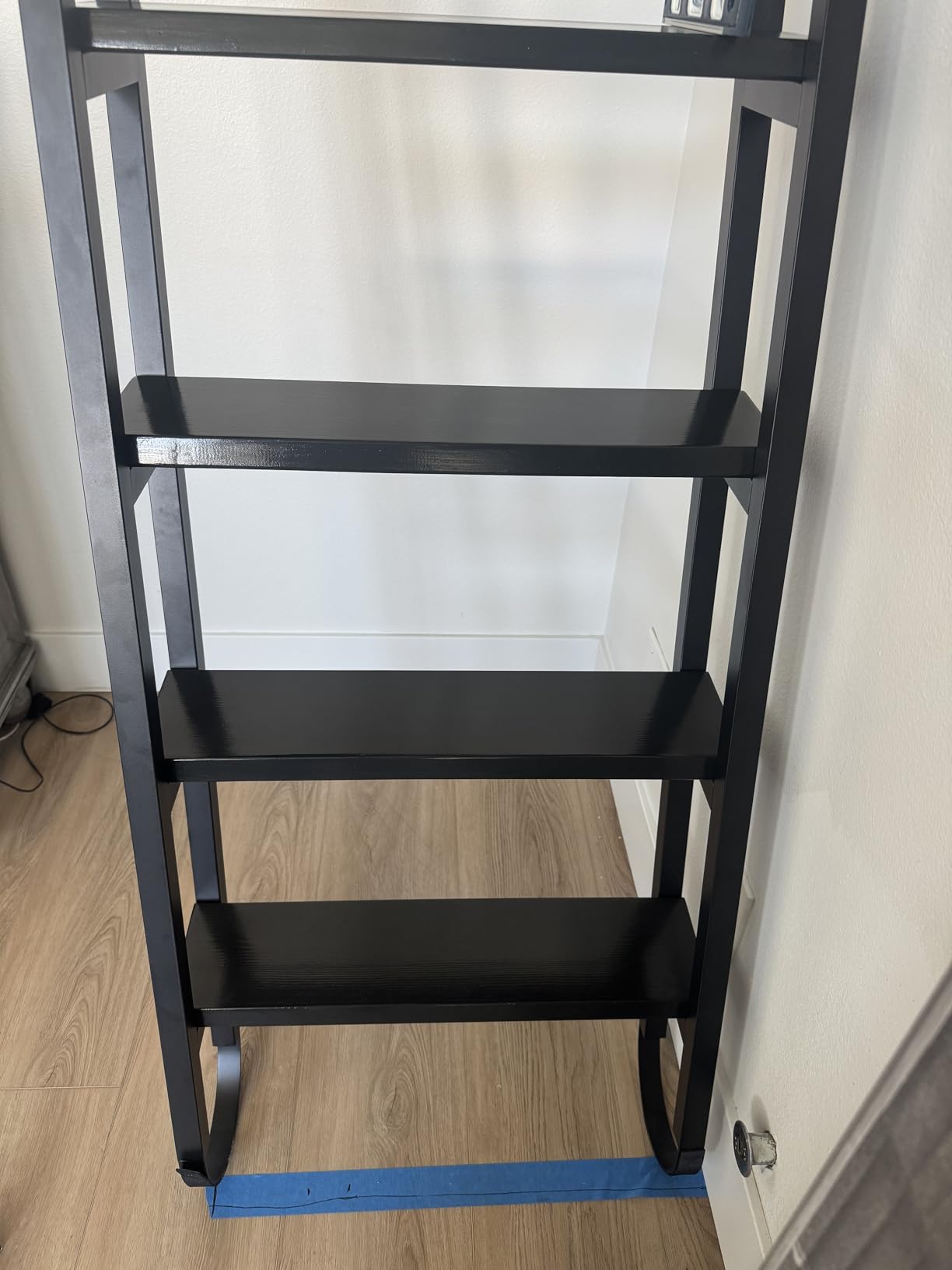9.35FT Industrial Style Loft Ladder, 7 Steps with Black Steel Handrails & Solid Wood Steps, 450lbs Capacity, Fits 7.2-8FT Installation Height, for Attic, Kitchen, Warehouse, Bookshelf& Outdoor customer photo 2