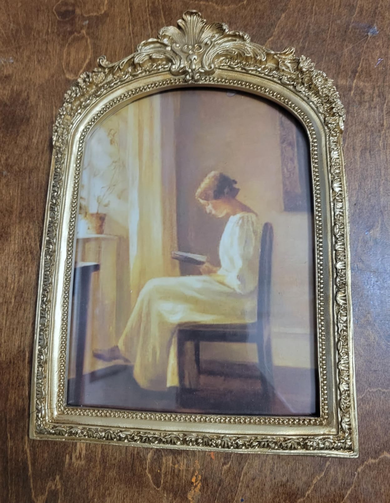 Vintage Picture Frame, Gold Vintage Arched Frame Decor for Tabletop and Wall Mounting, Antique Arched Photo Decor for Home, Gold, 4x6 Inch customer photo 2