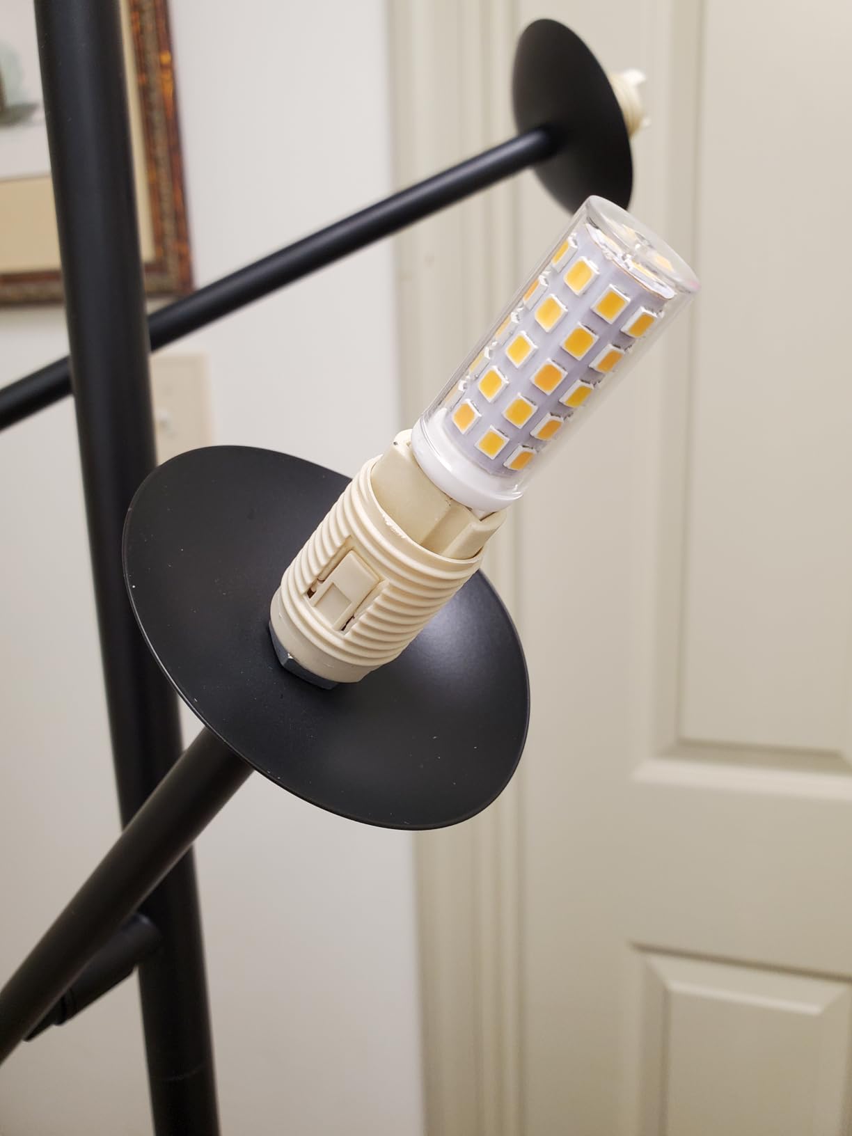 Fiqevs 3-Globe Floor Lamp - Adjustable Mid Century Modern Stand Lamp with Warm White LED Bulbs for Living Room, Bedroom - Antique Brass/Gold customer photo 2
