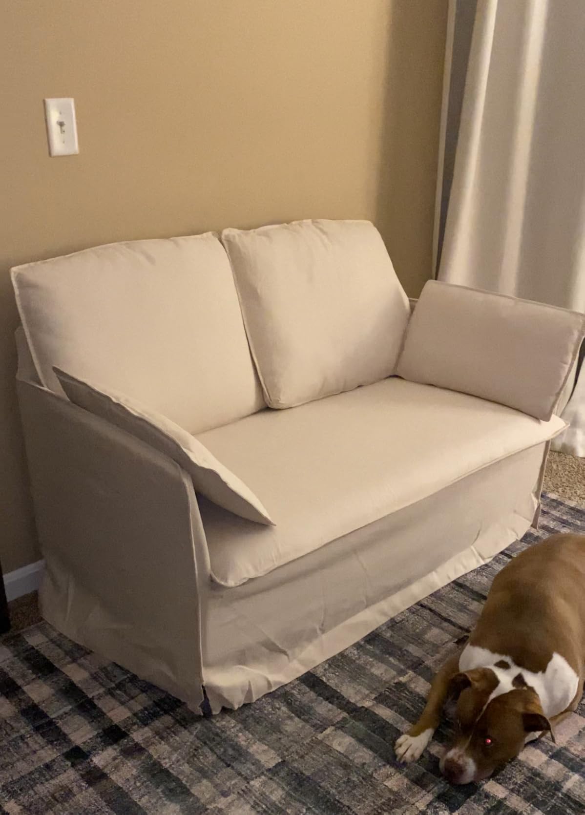 Oversized Accent Chair, 41 inch Modern Armchair for Living Room, Wide Reading Chair w/Deep Seat Springs Cushion, Padded Arms, Chenille Single Sofa Chair for Bedroom, Apartment, Beige customer photo 2