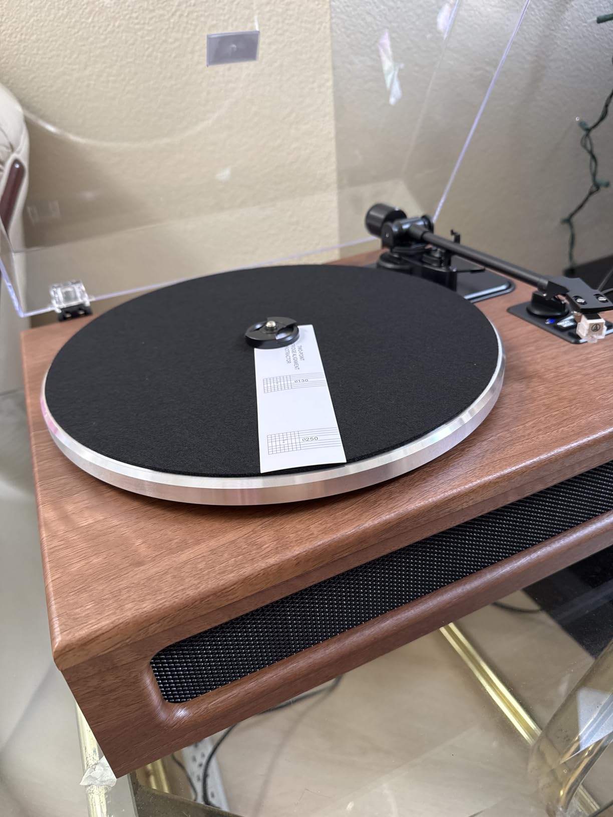 Vinyl Record Player Built-in Stereo Speakers Vintage Turntable for Vinyl Records Bluetooth LP Phonograph All-in-one MM Cartridge Audio Phono AT-3600L Stylus 3 Speed Belt-Driven Auto Stop Walnut Brown customer photo 2
