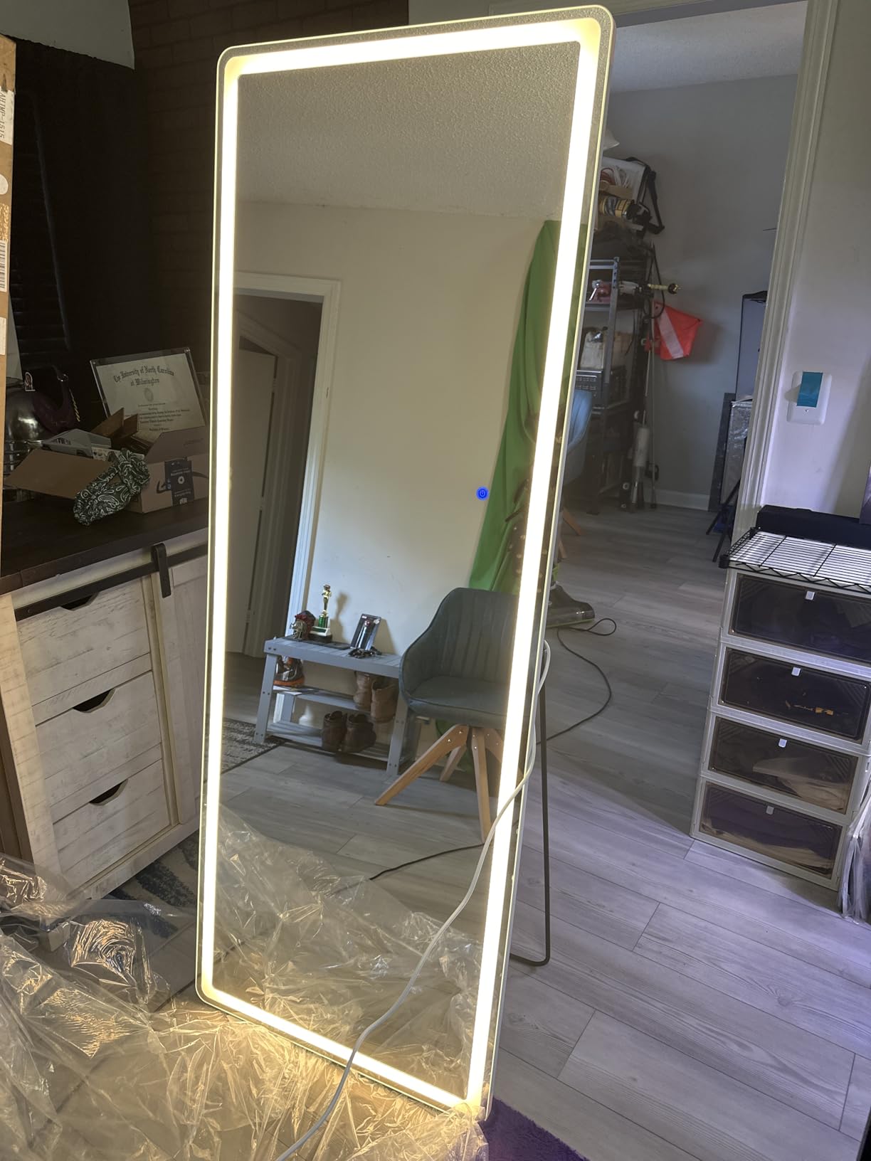 DUMOS Arched LED Mirror Full Length with Stand, 16