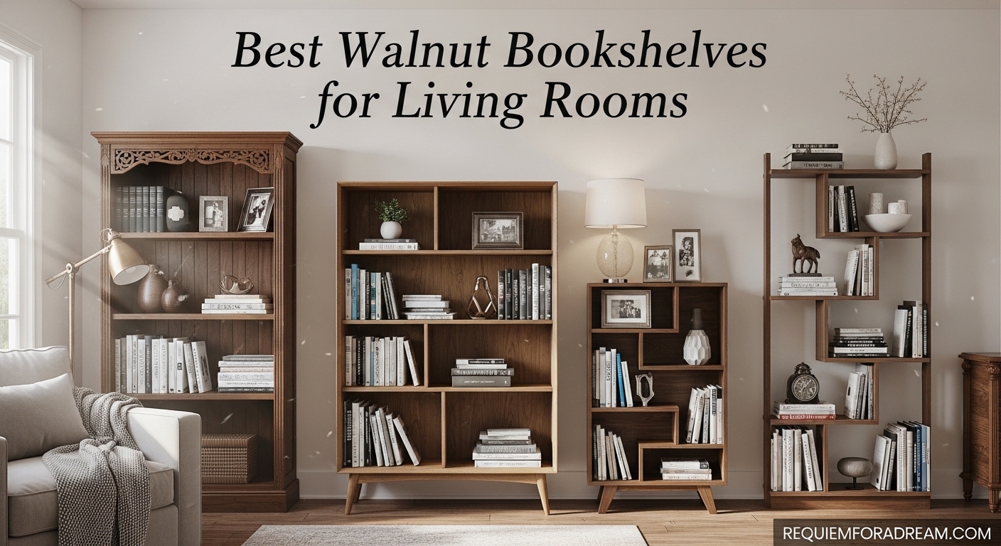 Best Walnut Bookshelves for Living Rooms
