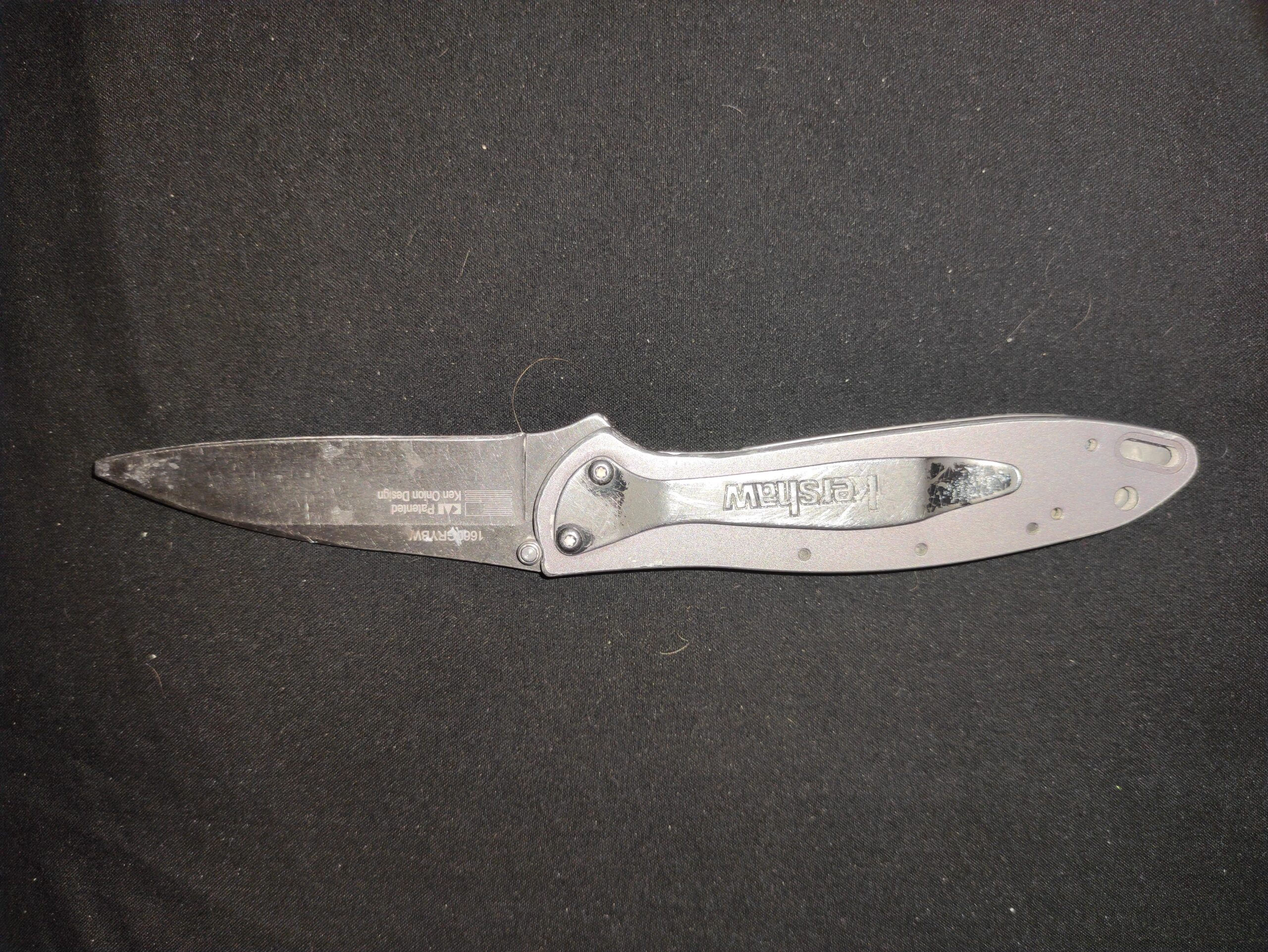 Kershaw Leek, BlackWash Pocket Knife (1660BLKW); 3 Inch Sandvik 14C28N Steel Blade, 410 Stainless Steel Handle, BlackWash Finish, SpeedSafe Assisted Open, Frame and Tip Locks, Reversible Pocketclip; 3 OZ customer photo 2
