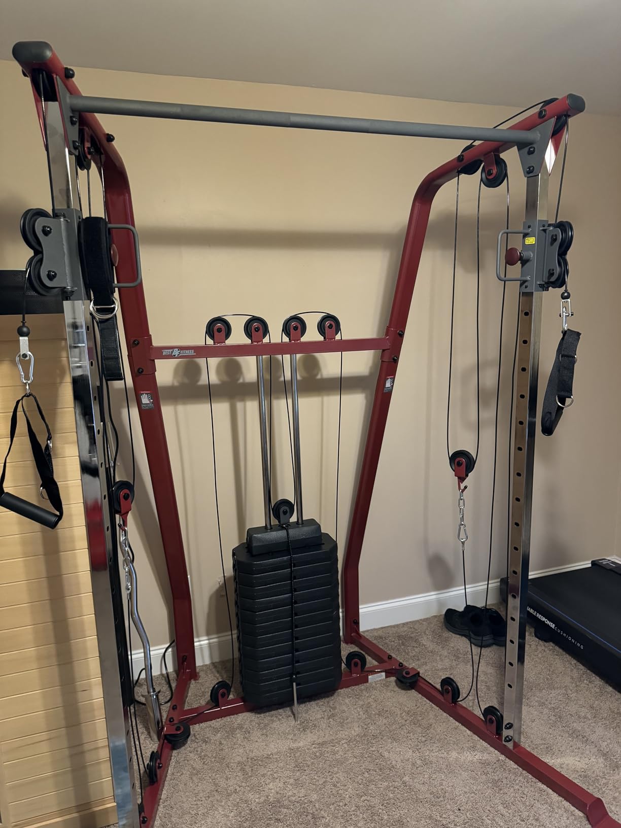 Best Fitness Functional Trainer Cable Machine, Full Body Workout Weight Stacks, Chest and Shoulder Exercise Home Gym LAT Pulldown Machines with 190lb Weights Stack customer photo 2