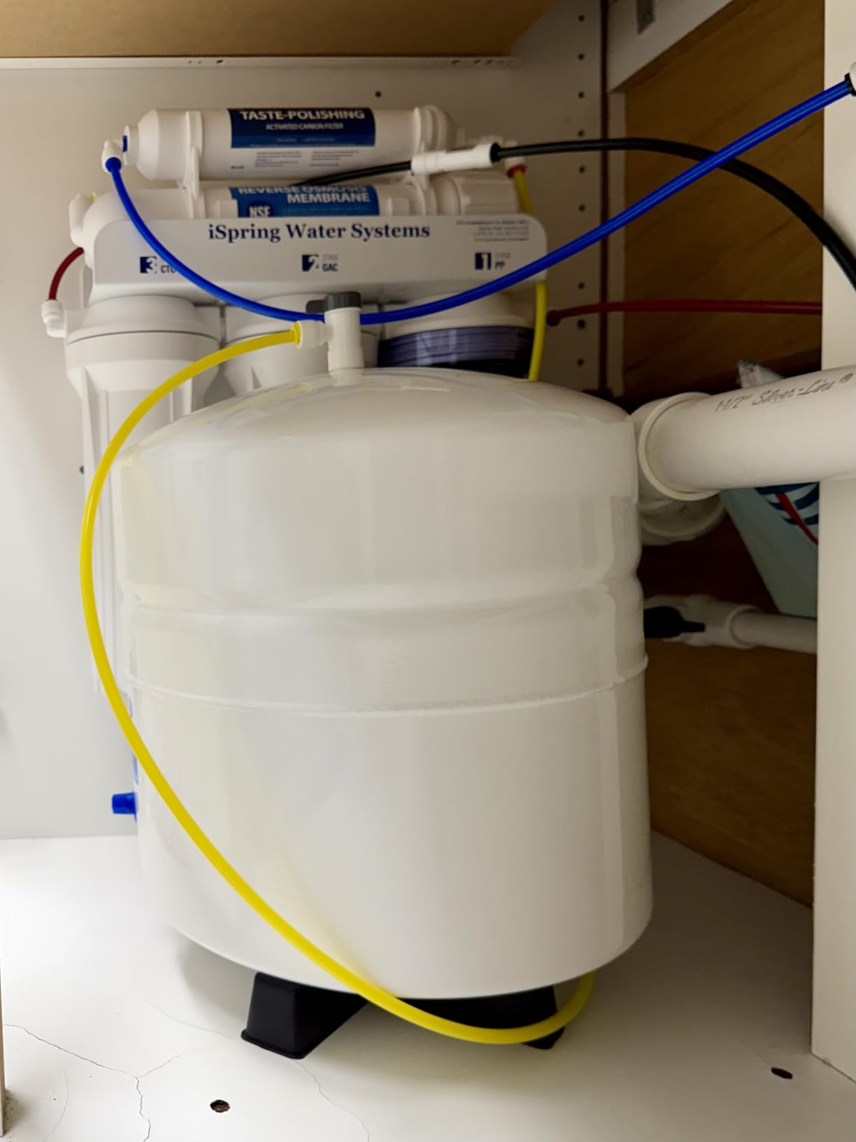 iSpring RCC7-BN NSF Certified, High Capacity Under Sink 5-Stage Reverse Osmosis Water Filter, RO Drinking System, 75 GPD Brushed Nickel Faucet, Patented Top-Mounted Faucet Design for Easy Installation customer photo 1