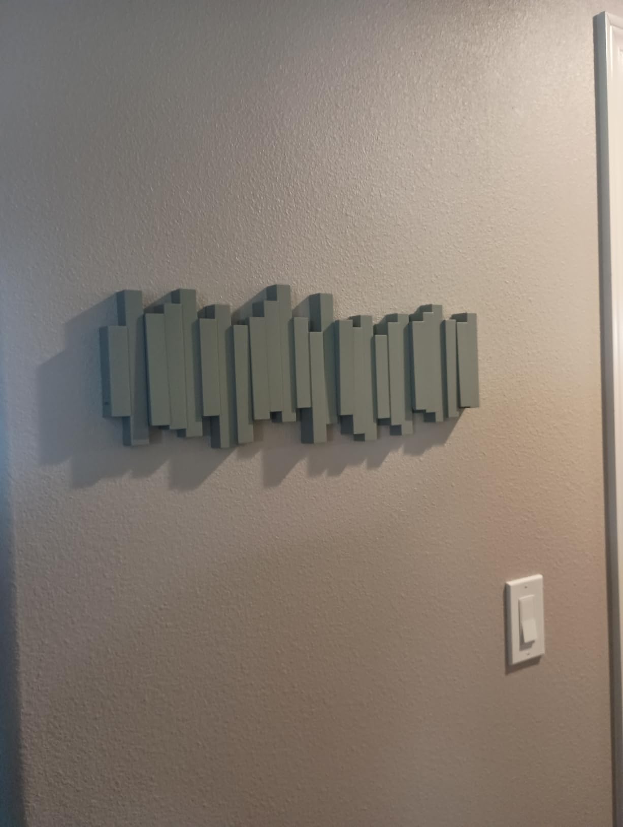 Umbra Sticks Wall-Mounted Coat Rack Rail Hook with 5 Retractable Pegs - Modern, Space-Saving Storage Organizer, Black customer photo 2