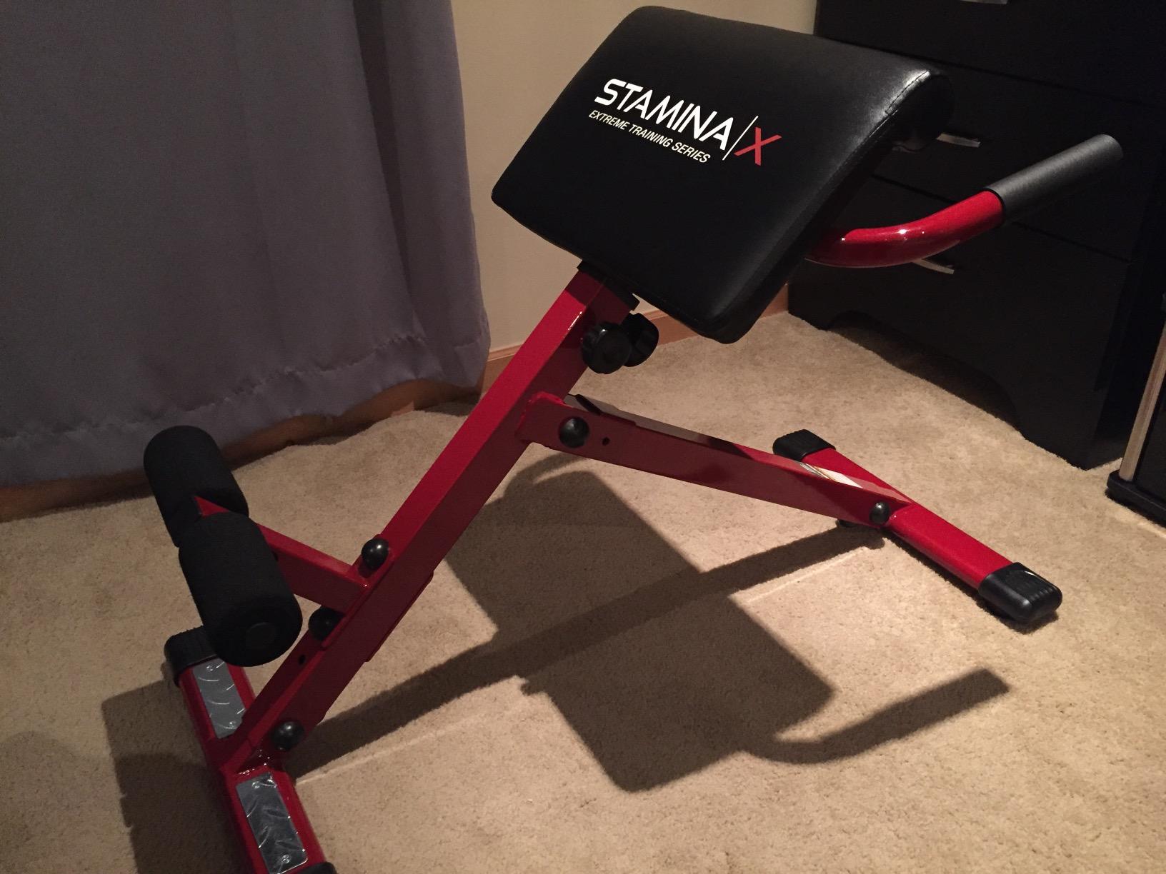 Stamina X Adjustable Ab, Back, and Core Strength Exercise, Sit-Up Fitness Hyperextension Weight Bench for At-Home Workouts customer photo 1