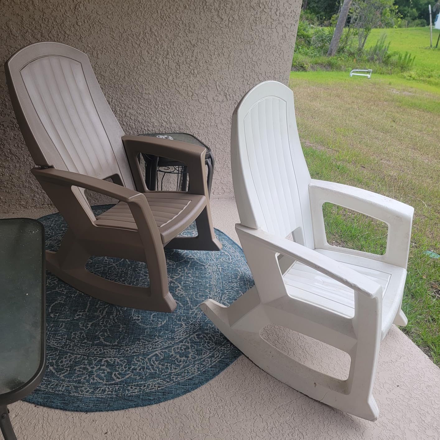 Semco Plastics Rockaway Heavy Duty Polyethylene All Weather Outdoor Rocking Chair with Backrest and Armrests for Porch, Deck and Patio, Taupe customer photo 1