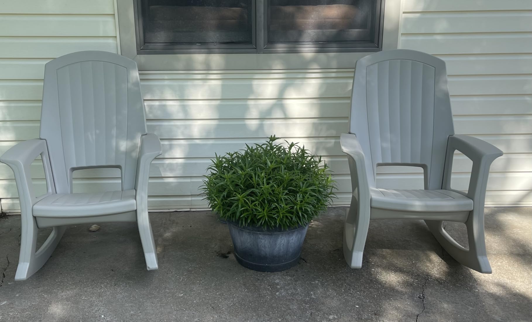 Semco Plastics Rockaway Heavy Duty Polyethylene All Weather Outdoor Rocking Chair with Backrest and Armrests for Porch, Deck and Patio, Taupe customer photo 2