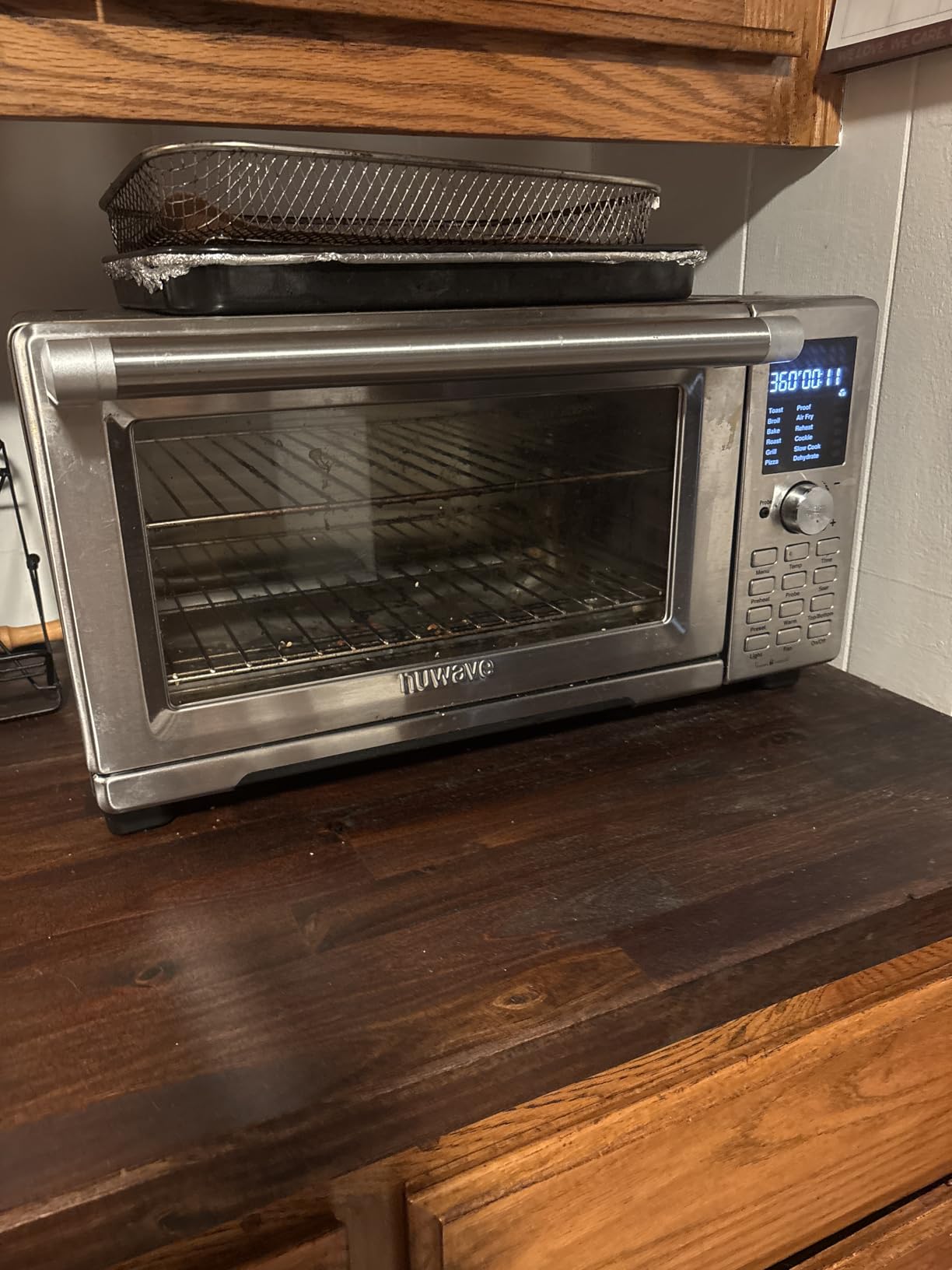 Nuwave Bravo Air Fryer Toaster Smart Oven, 12-in-1 Countertop Convection, 30-QT XL Capacity, 50-500F Temperature Controls, Top and Bottom Heater Adjustments 0%-100%, Brushed Stainless Steel Look customer photo 1