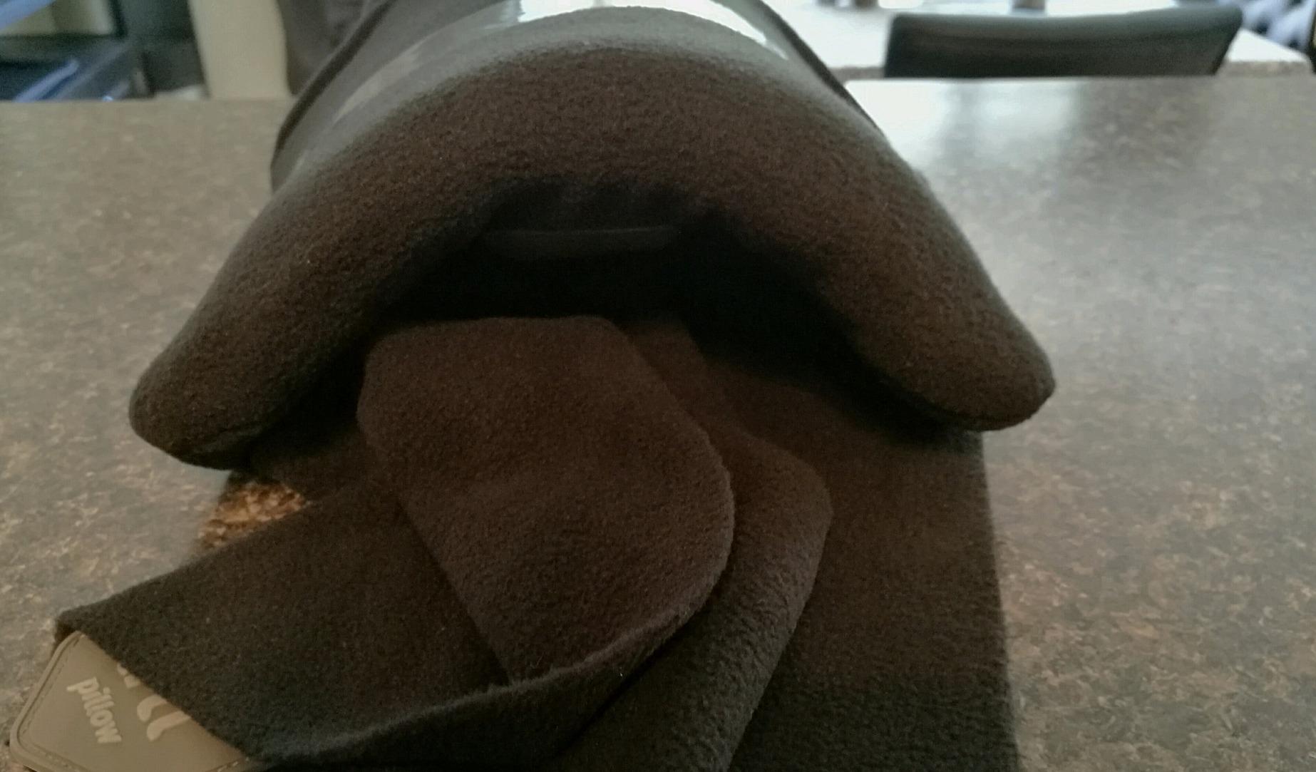 Trtl Pillow - Scientifically Proven, Super Soft Neck Support Travel Pillow for Airplanes - Lightweight and Machine Washable - Ergonomic Design for Traveling on Flights, Cars, and Trains - Black customer photo 2