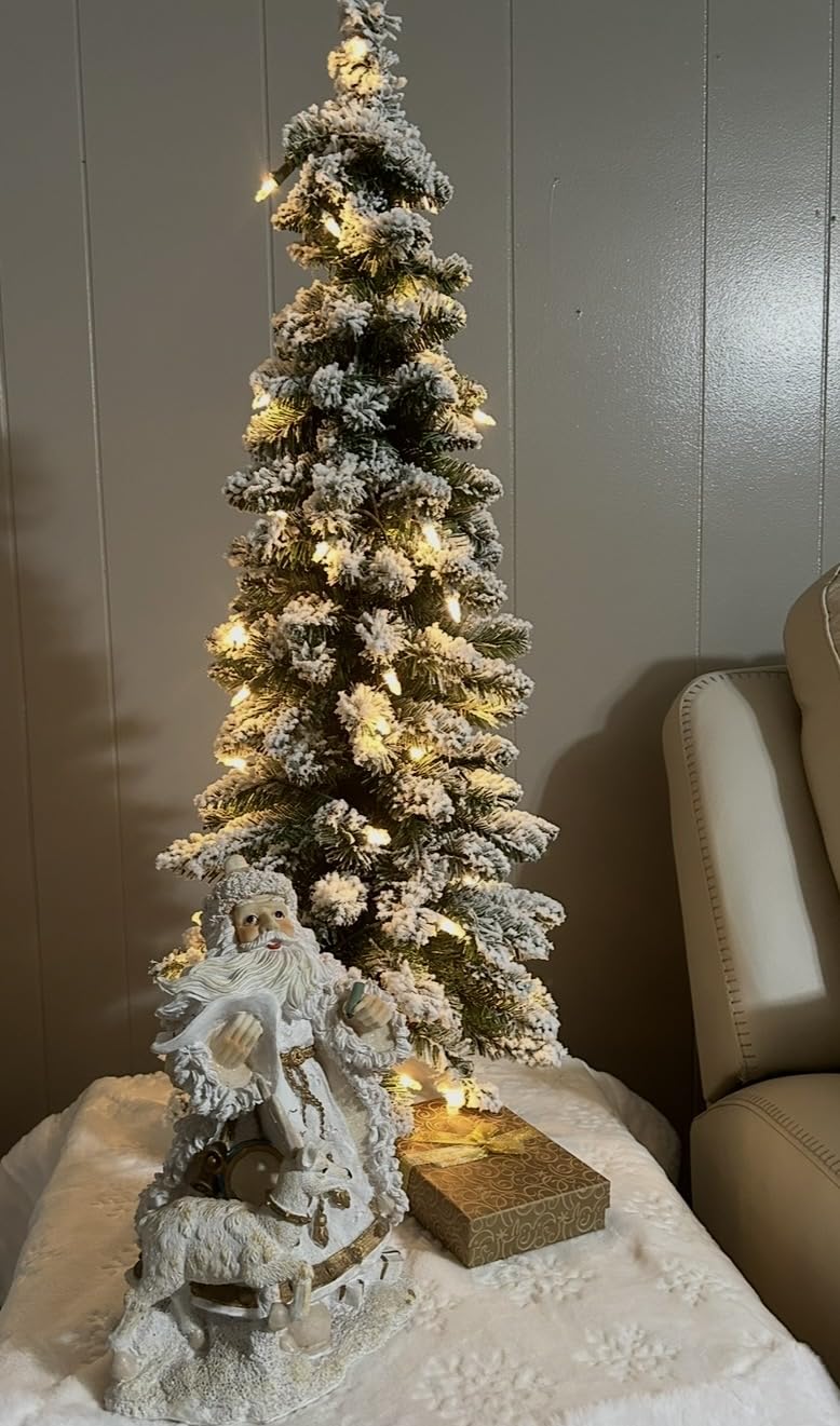 National Tree Company 3 ft Pre-Lit Flocked Downswept Forestree Mini Artificial Christmas Tree, 50 Clear Lights, 198 Tips customer photo 1