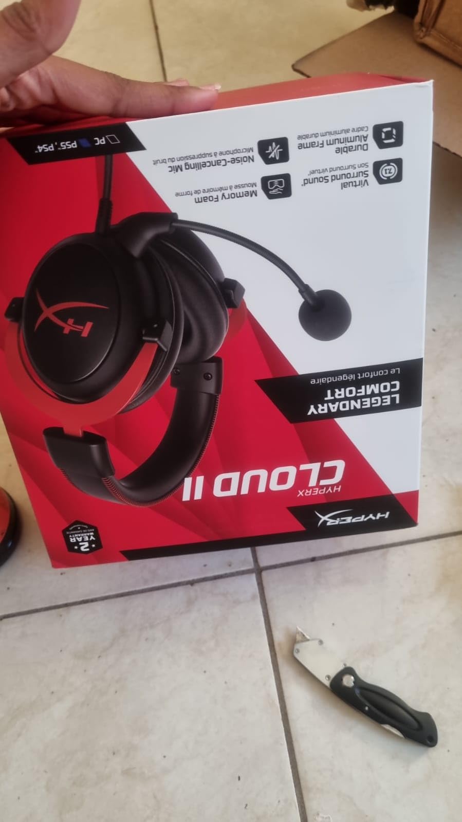 HyperX Cloud II Gaming Headset - 7.1 Surround Sound - Memory Foam Ear Pads - Durable Aluminum Frame - Multi Platform Headset - Works with PC, PS4, Xbox One - Red customer photo 2
