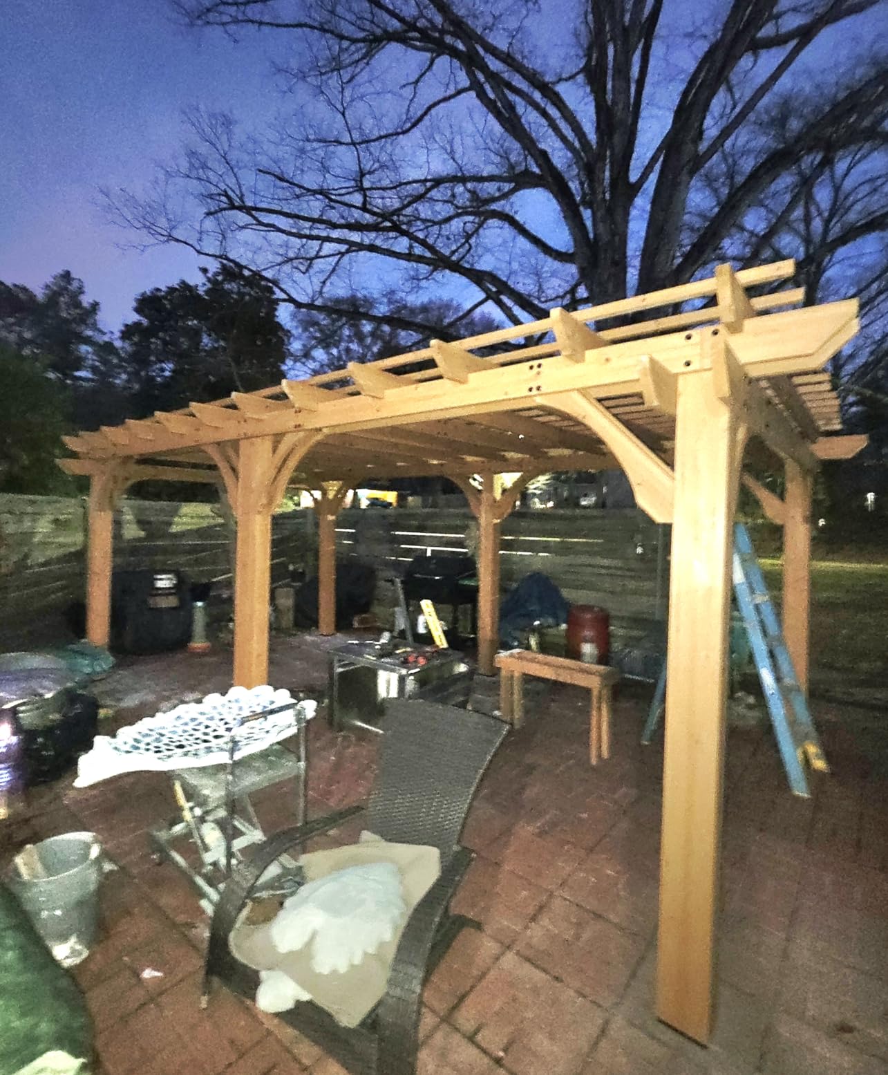 Backyard Discovery Beaumont 24' x 12' Traditional Cedar Wood Pergola Kit with Trellis Roof, All-Season Durability, High-Wind Rating, PowerPort, Shade for Outdoor Patio, Deck, Garden, and Entertaining customer photo 2