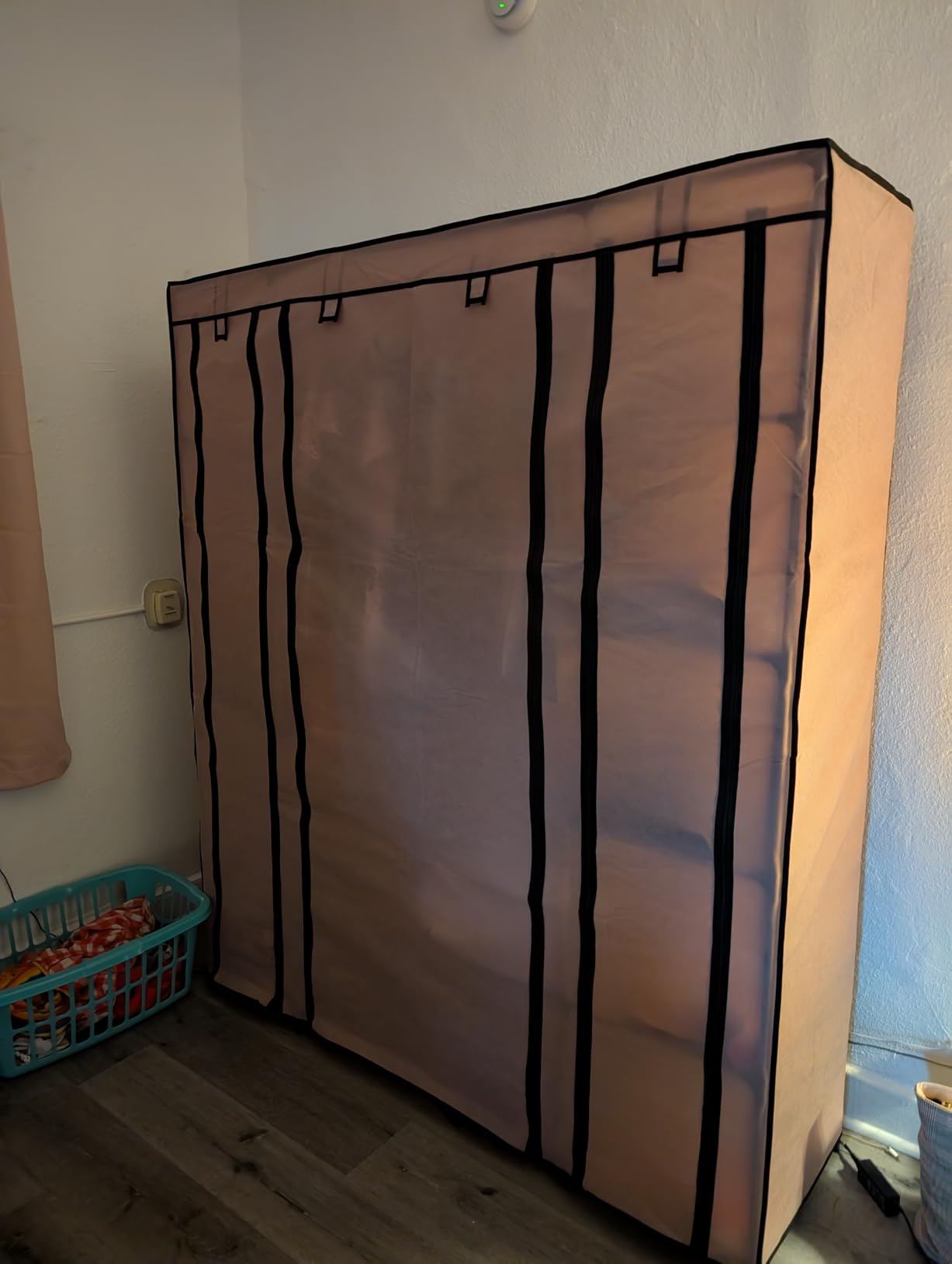SONGMICS Closet Wardrobe, Portable Closet for Bedroom, Clothes Rail with Non-Woven Fabric Cover, Clothes Storage Organizer, 59 x 17.7 x 69 Inches, 12 Compartments, Black ULSF03H customer photo 2