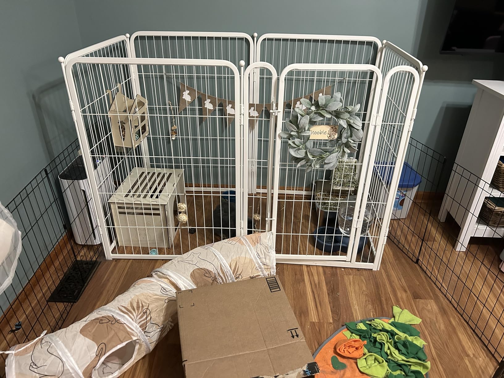 BestPet Foldable Dog Playpen, 24 Inch, 8 Panels, Metal Pet Exercise Pen, Indoor Outdoor Portable Dog Fence with Door, Removable, Rust-Resistant Secure Pet Kennel customer photo 1