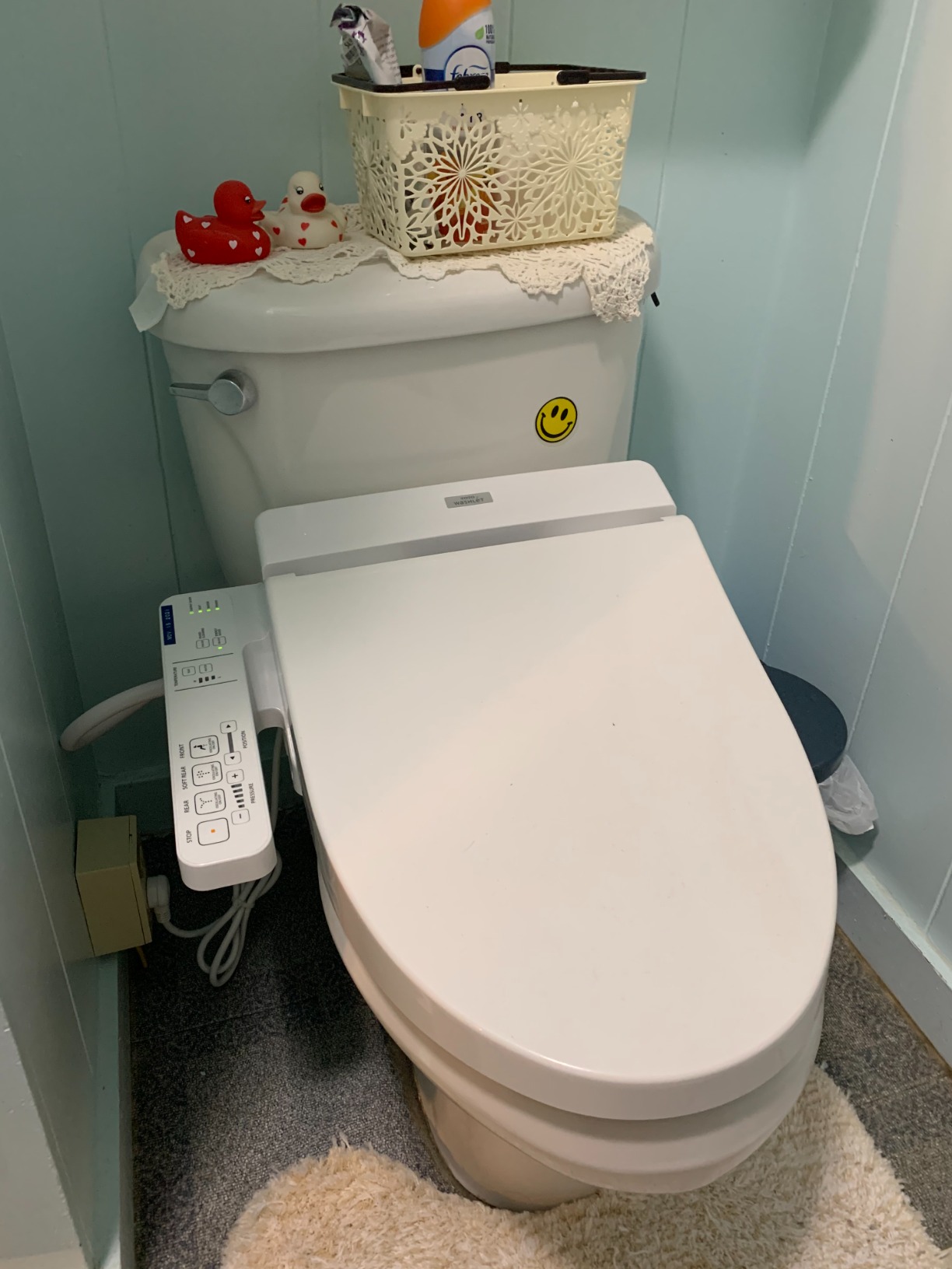 TOTO WASHLET A100 Electronic Bidet Toilet Seat with SoftClose Lid, Elongated, Cotton White - SW2014#01 customer photo 1