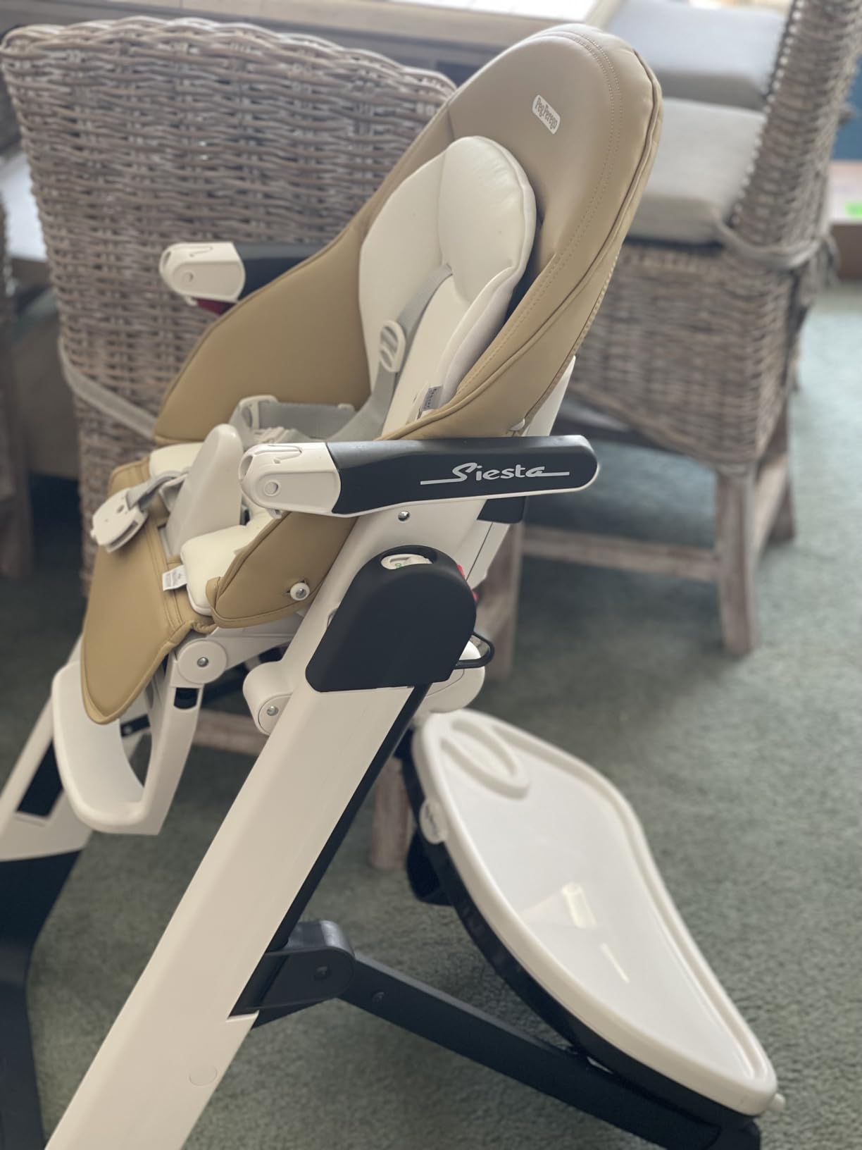PEG Siesta, Grow With Baby Folding High Chair & Recliner, Ice (Grey) | Height Adjustable, Quick Clean & Easy Push Wheels For Babies & Toddlers, Made in Italy customer photo 1