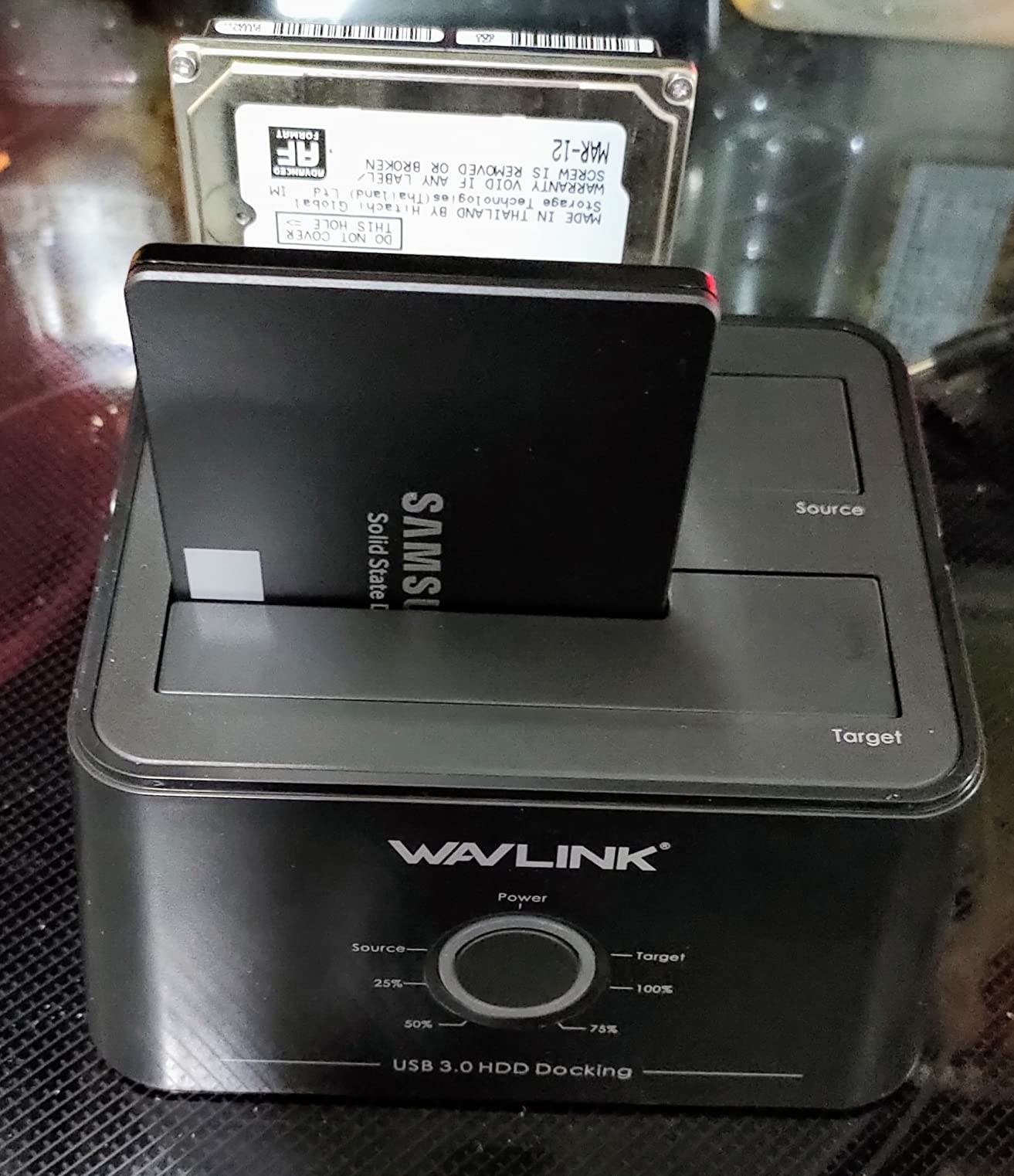 WAVLINK USB 3.0 and USB C to SATA Dual-Bay External Hard Drive Docking Station for 2.5/3.5 Inch HDD/SSD with UASP (6Gbps), Support Offline Clone/Duplicator Function [16TB X2]-Black customer photo 1