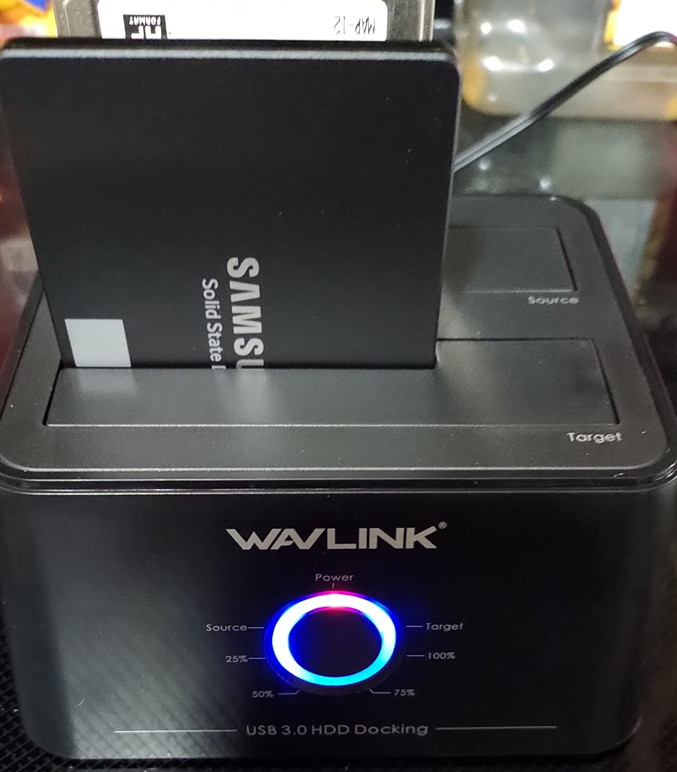 WAVLINK USB 3.0 and USB C to SATA Dual-Bay External Hard Drive Docking Station for 2.5/3.5 Inch HDD/SSD with UASP (6Gbps), Support Offline Clone/Duplicator Function [16TB X2]-Black customer photo 2