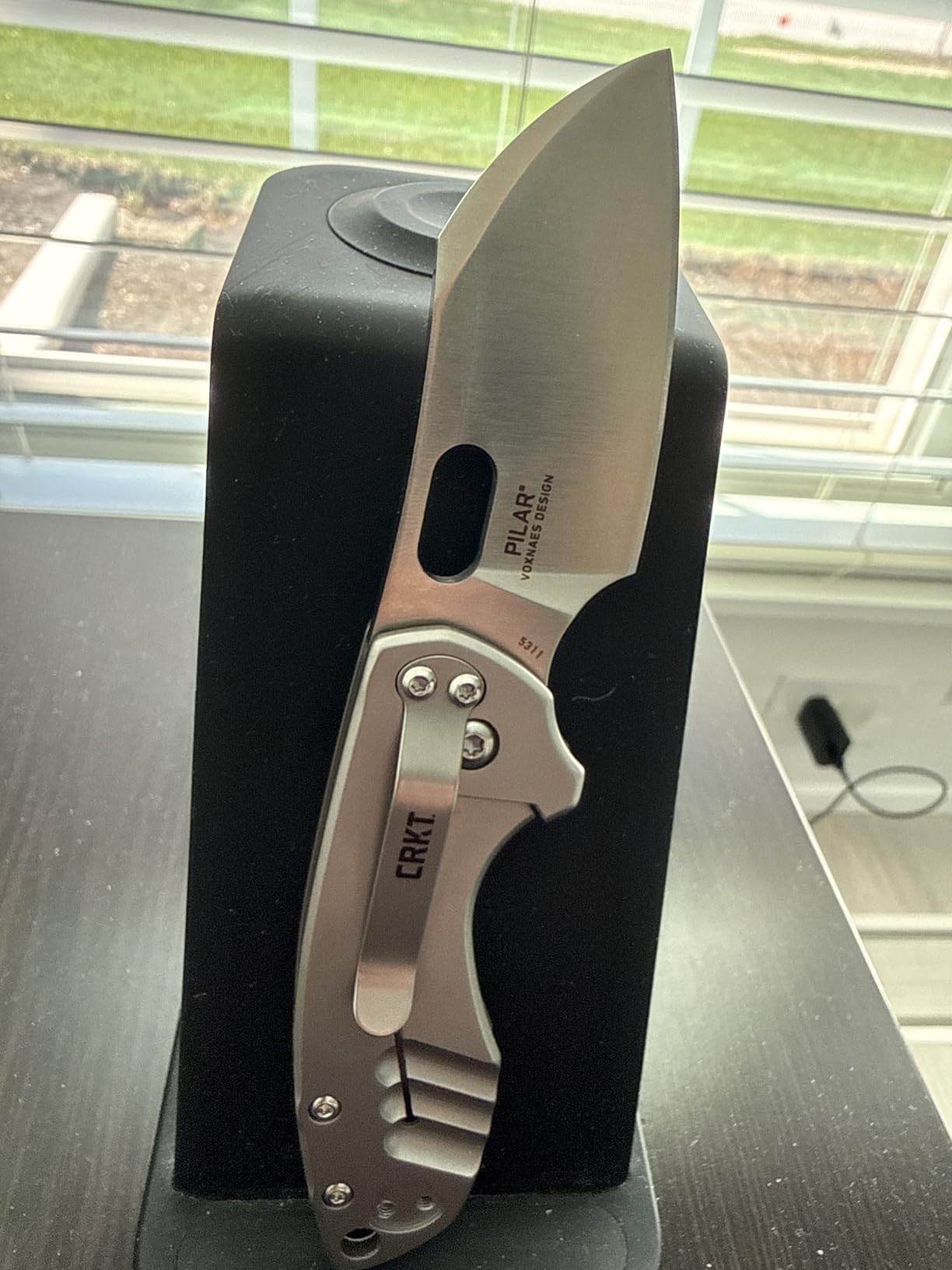 CRKT Pilar EDC Folding Pocket Knife: Compact Everyday Carry, Satin Blade with Finger Choil, Thumb Slot Open, Frame Lock Stainless Handle, Reversible Pocket Clip 5311 customer photo 2