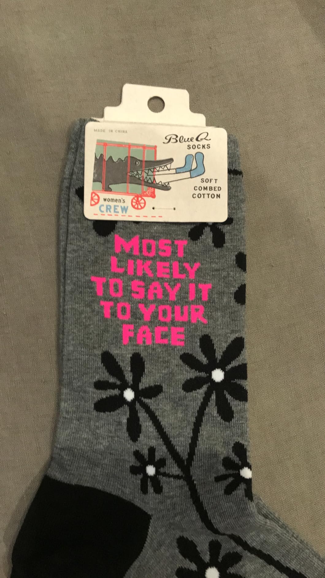 Blue Q Women's Funny Novelty Crazy Crew Socks with Sayings customer photo 2