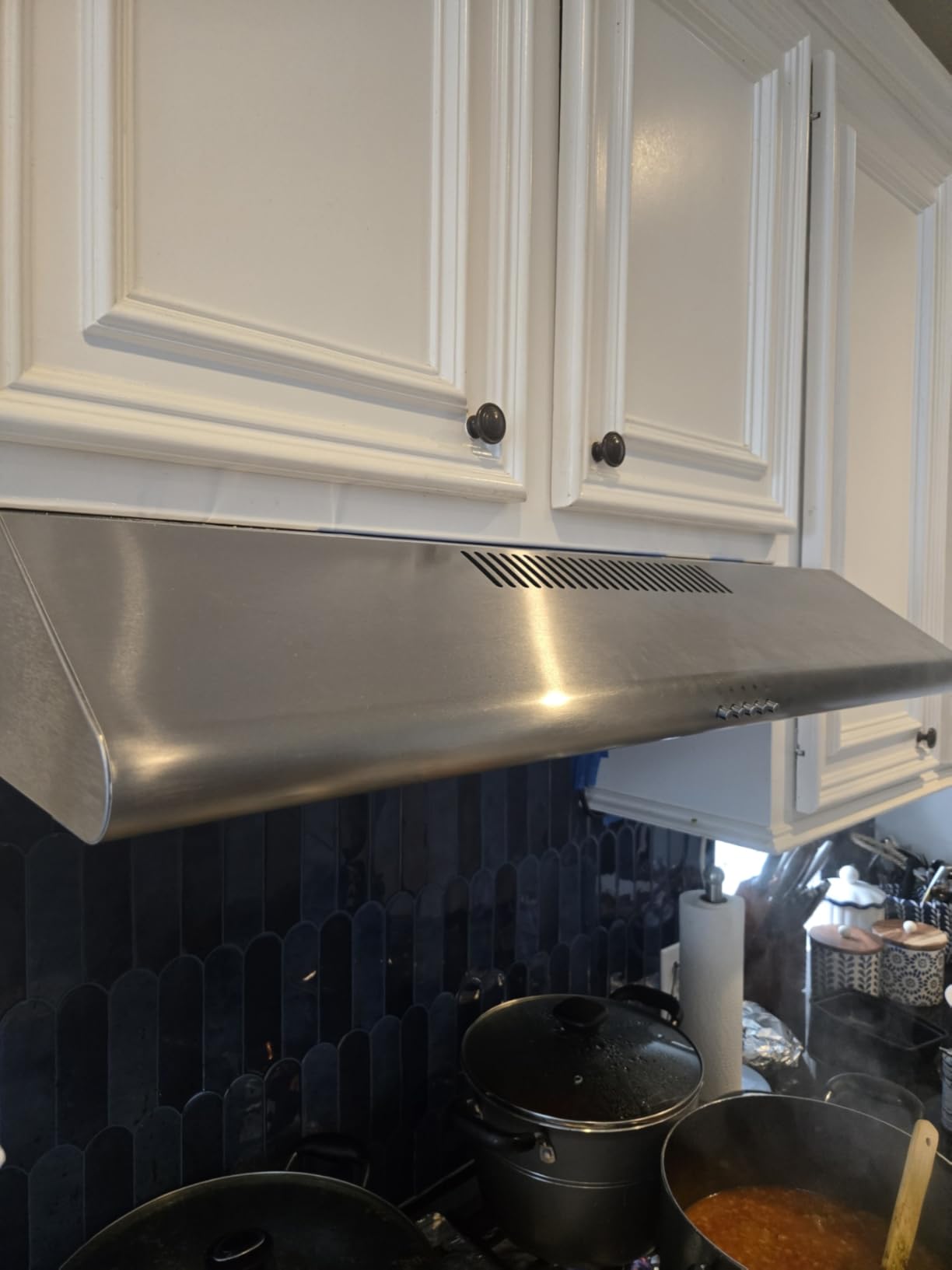 COSMO COS-5MU30 30 in. Delta Collection Ducted Under Cabinet Range Hood, Button Controls, Reusable Filters, LED Lights, Stainless Steel customer photo 1