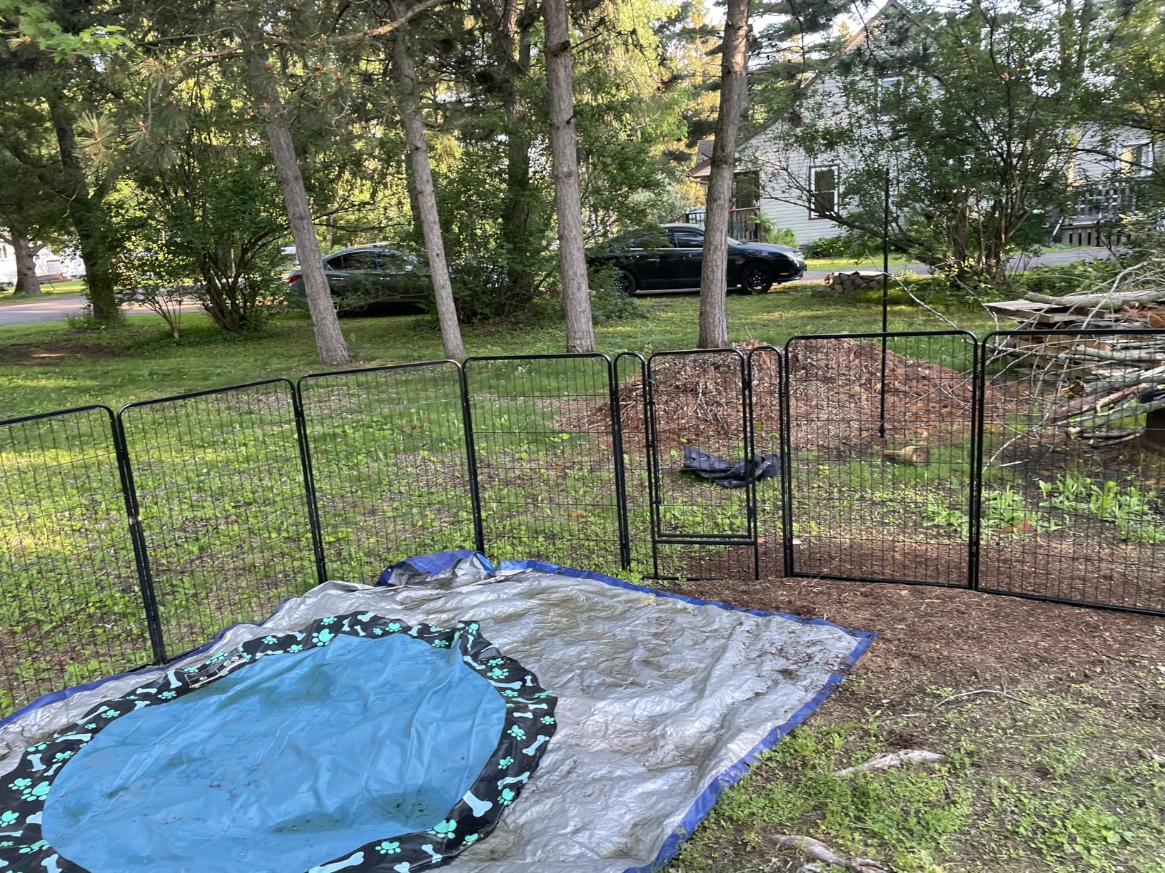 Yaheetech Dog Playpen, 40 Inch 8 Panels Heavy Duty Metal Pet Fence for Indoor Puppy Exercise Pen for RV Camping/Yard/Garden, Black customer photo 2