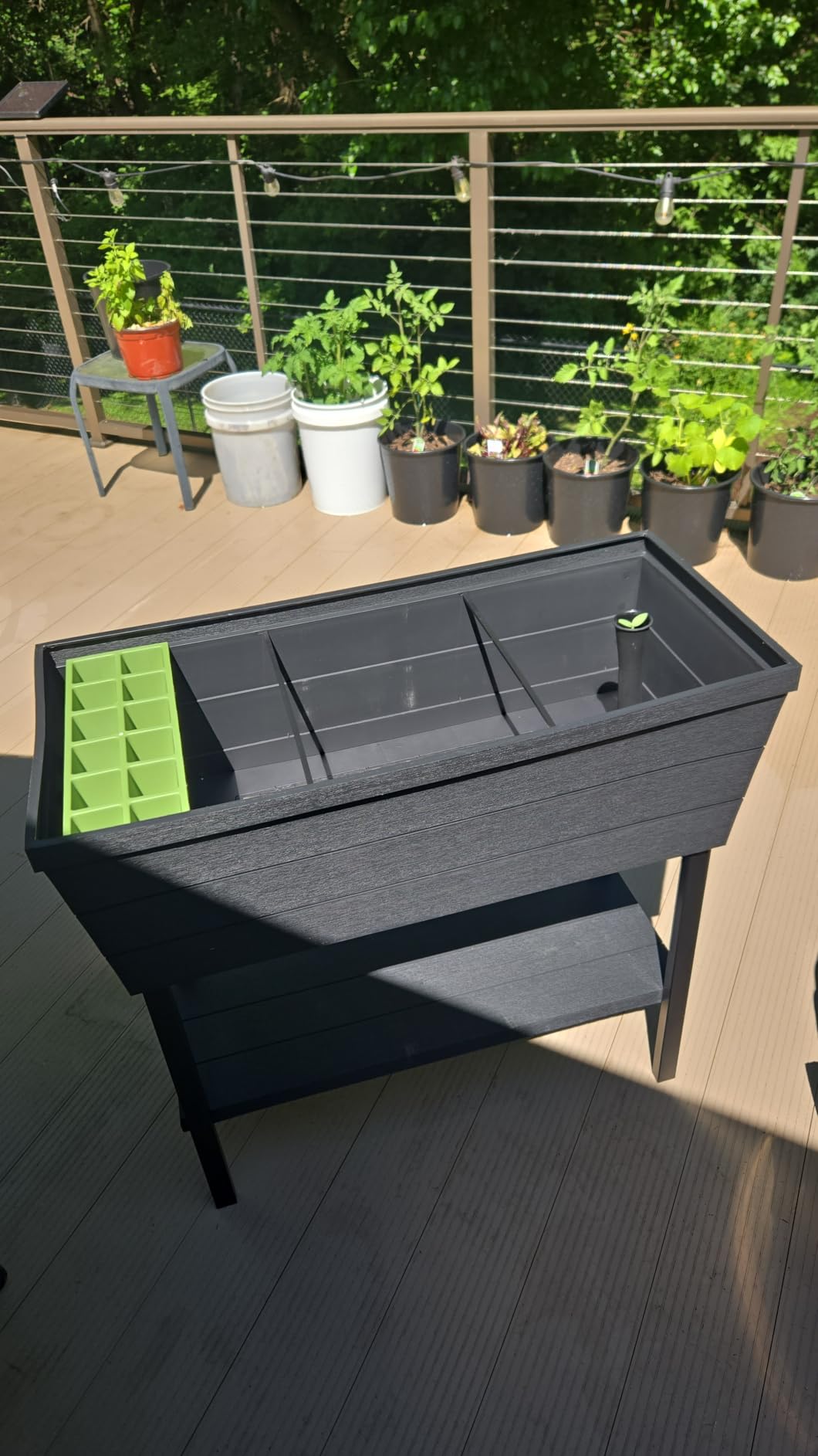 Keter Urban Bloomer 12.7 Gallon Raised Garden Bed and Outdoor Herb Garden Planter with Self Watering Gauge and Drainage Plug, Dark Grey customer photo 2