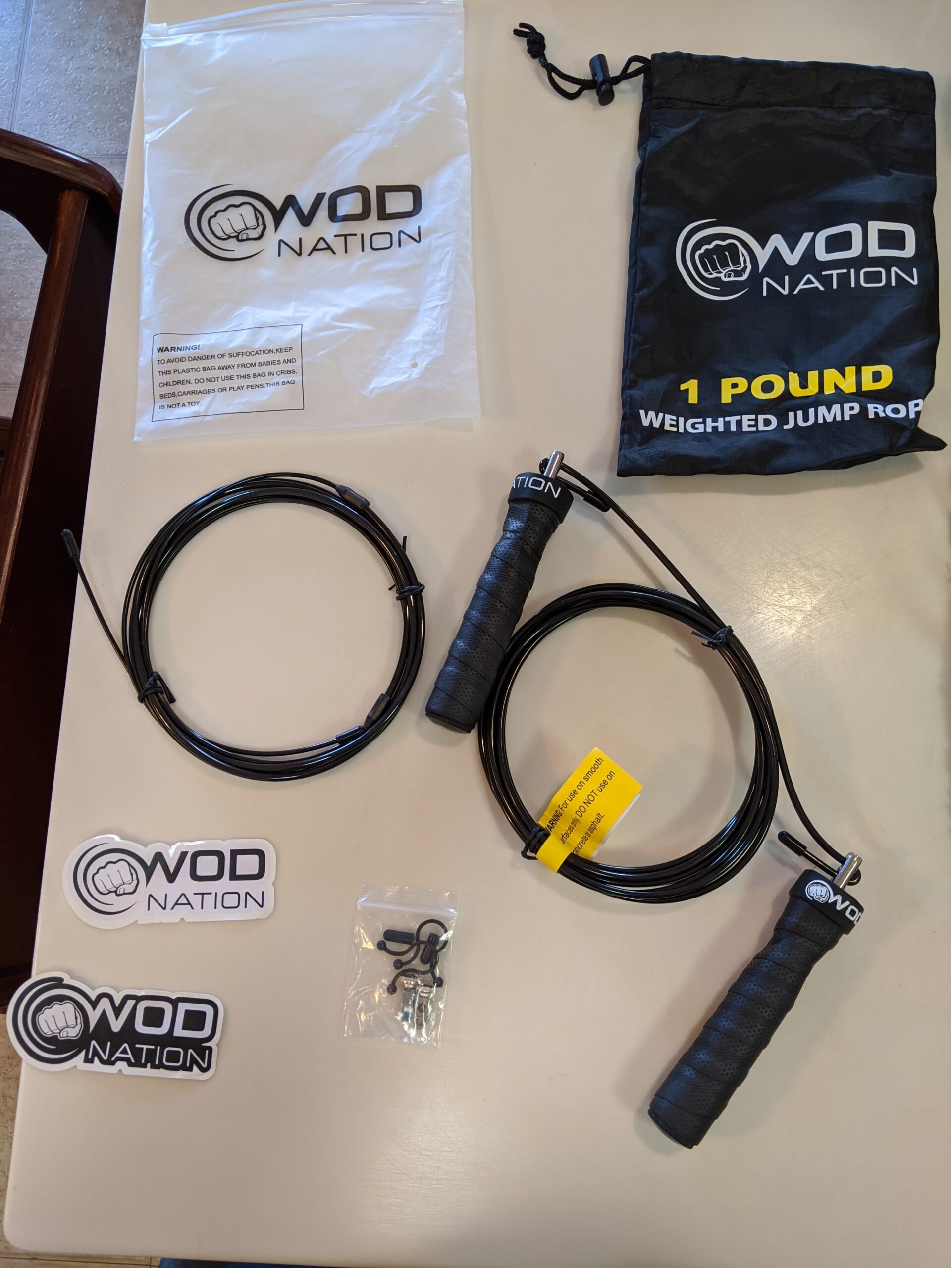 WOD Nation Weighted Jump Rope for Women & Men - 1 Pound (1LB) Adjustable Heavy Speed Jump Rope Handles with Removable Weights for Crossfit, Cross Training, Boxing customer photo 2
