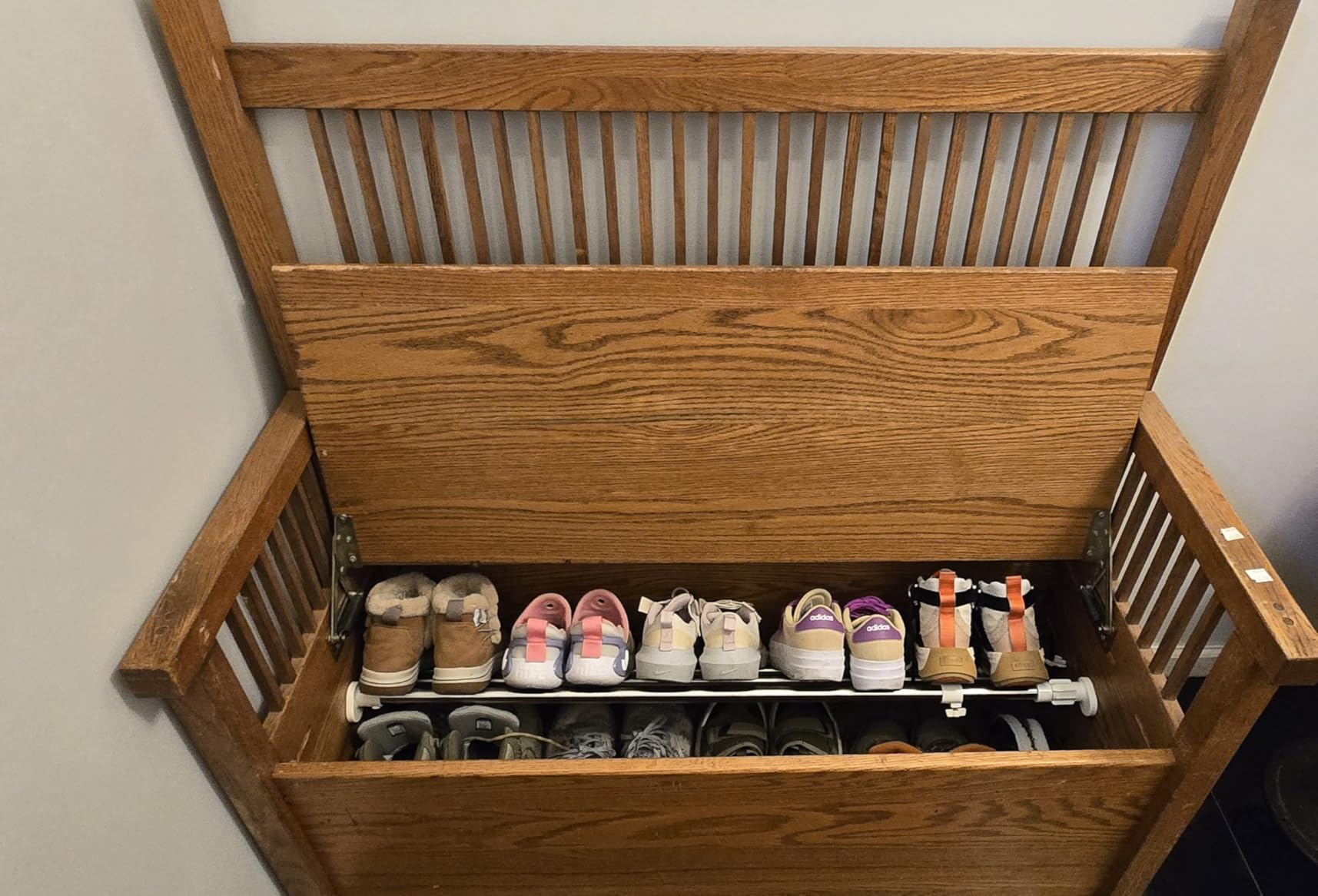 Hershii Tension Shelf Expandable Rod Closet System Heavy Duty Clothes Hanger Adjustable DIY Storage Organizer Shoe Rack customer photo 1