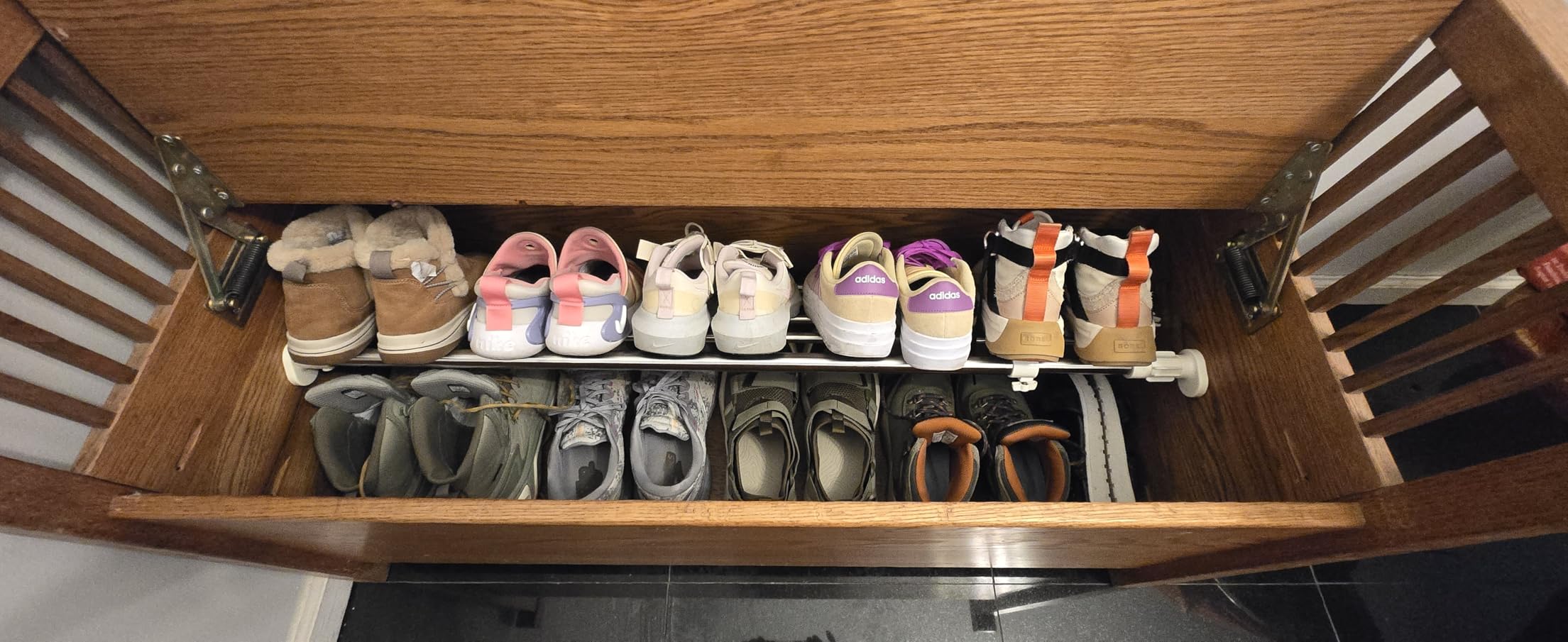 Hershii Tension Shelf Expandable Rod Closet System Heavy Duty Clothes Hanger Adjustable DIY Storage Organizer Shoe Rack customer photo 2