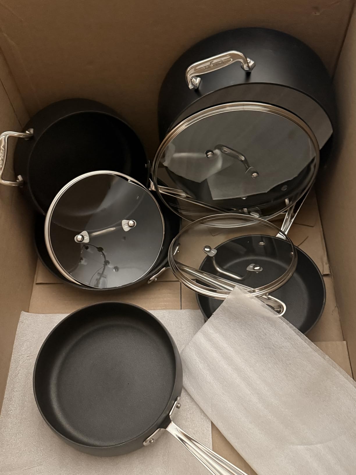 All-Clad HA1 Hard Anodized Nonstick (8-Piece) Pots and Pans Set Non Stick Cookware Sets, Oven Broiler Safe 500F, Black customer photo 1