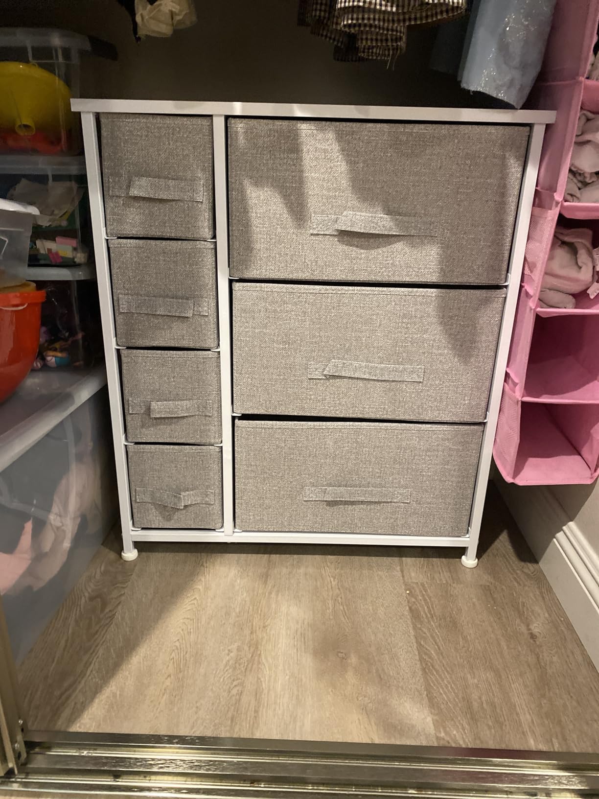 Sorbus Dresser with 5 Drawers - Chest Organizer Unit with Steel Frame Wood Top & Handle Easy Pull Fabric Bins for Clothes - Storage Furniture for Bedroom, Hallway, Living Room, Nursery & Closet customer photo 1