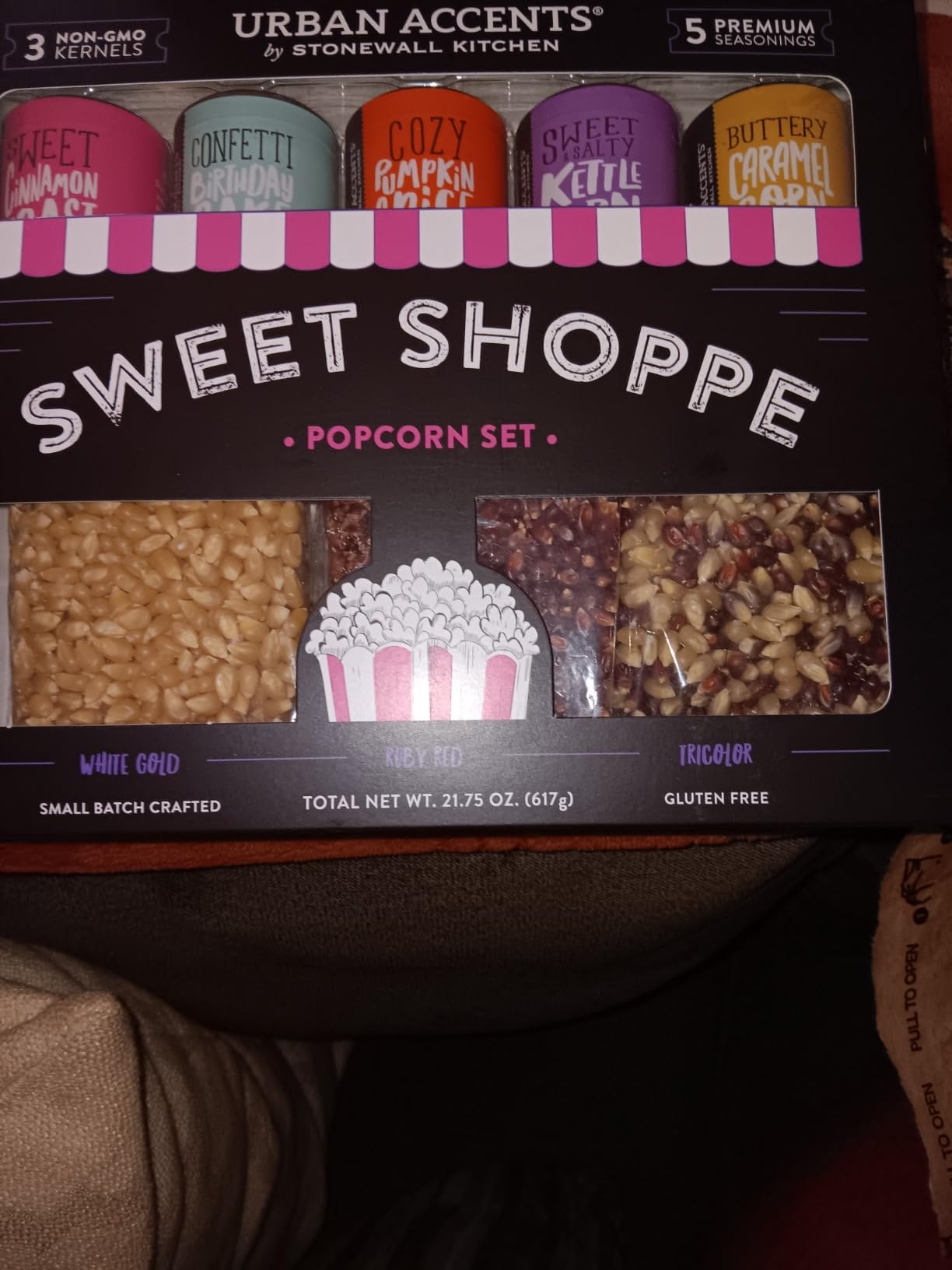 Urban Accents Movie Night Small-Batch Popcorn Gift Set - Includes 3 Gourmet non-GMO Popcorn Kernel Varieties & 5 Flavorful Seasonings - Perfect Snack Gift Box for Parties, Father's Day, Graduations and Movie Lovers customer photo 2