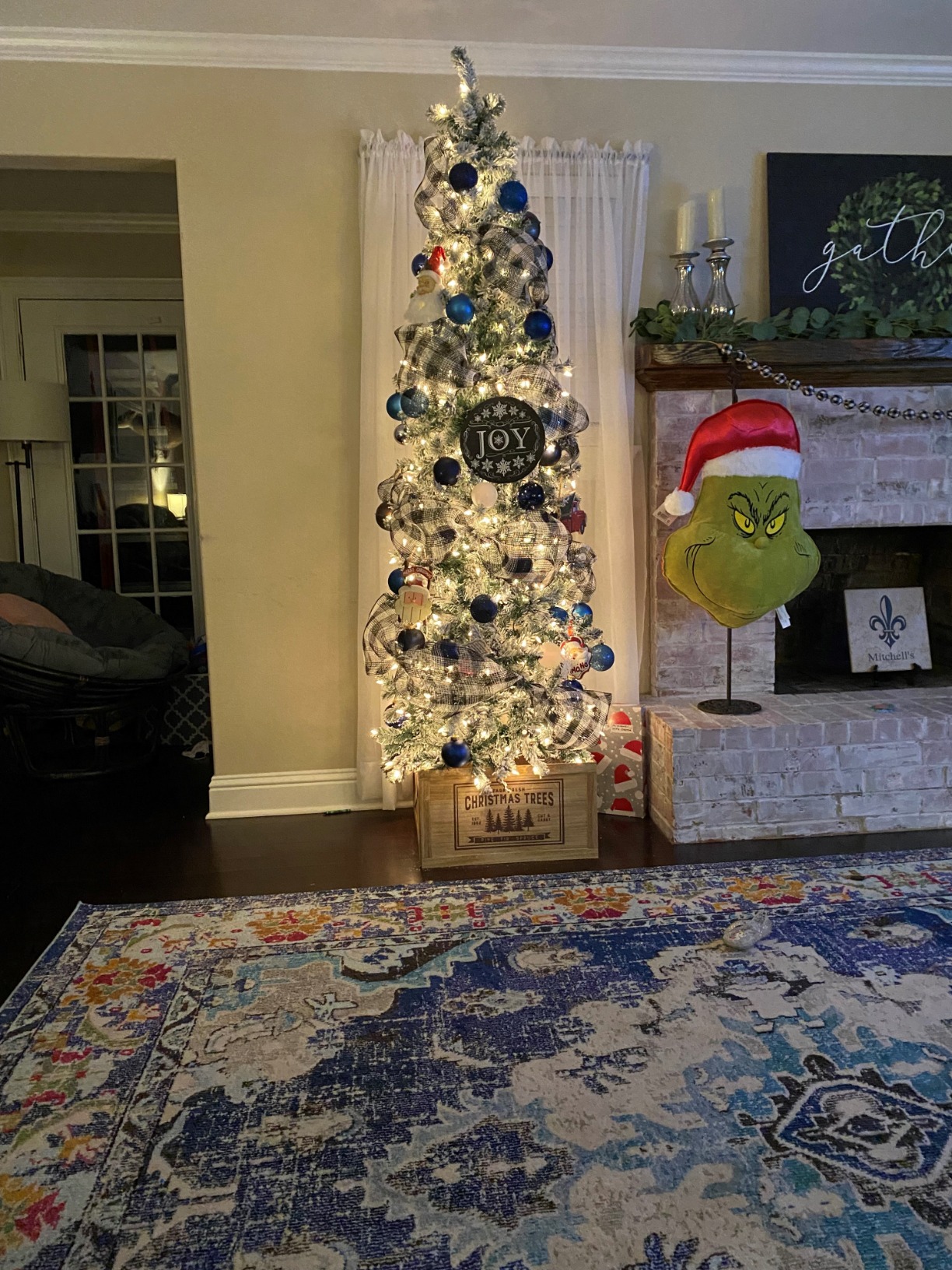 Best Choice Products Flocked Pencil Christmas Tree, Pre-Lit Slim Artificial Holiday Decoration, 6ft Lighted Skinny w/Base, Warm White Lights customer photo 2