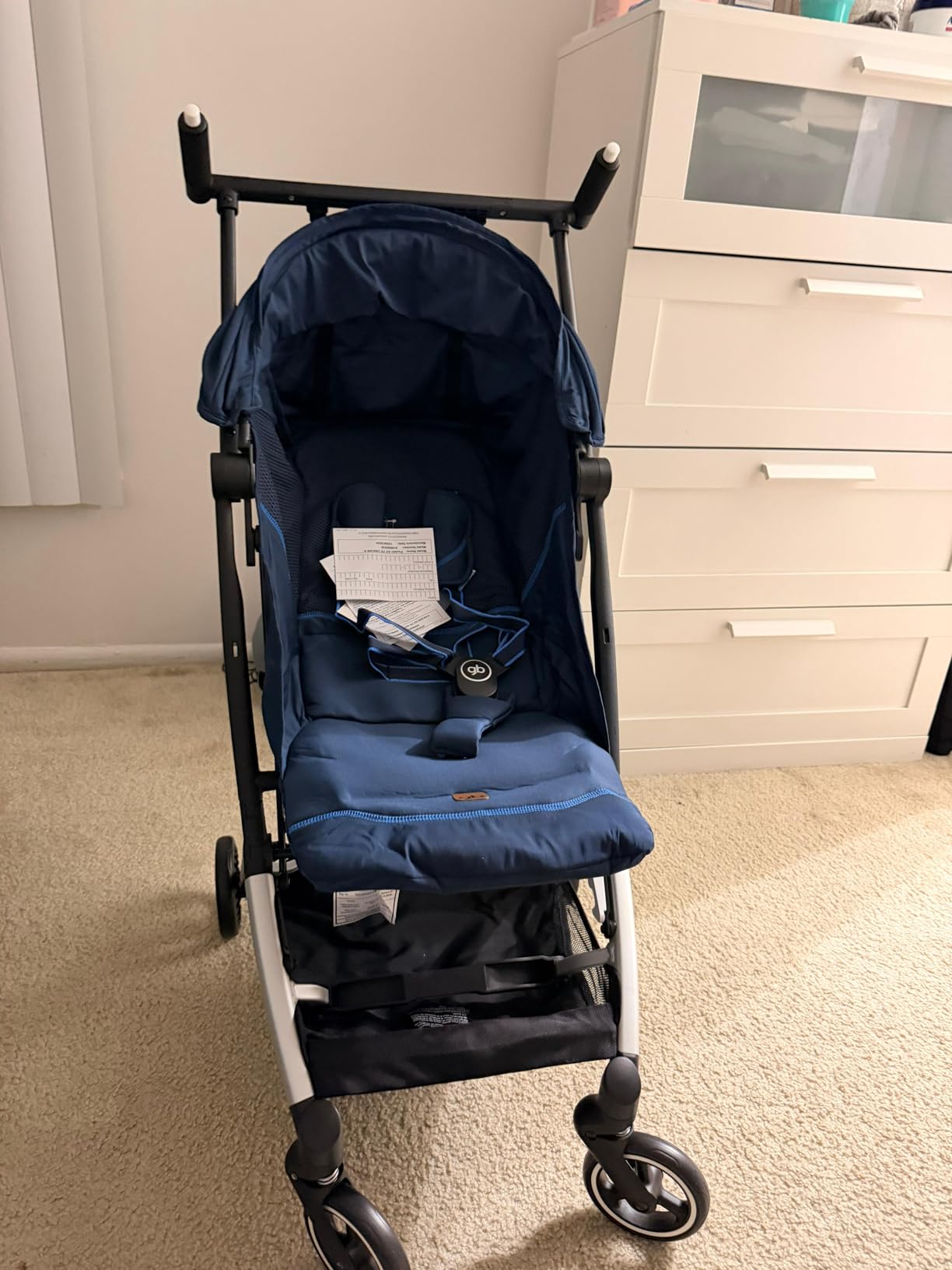 gb Pockit+ All City, Ultra Compact Lightweight Travel Stroller with Front Wheel Suspension, Full Canopy, and Reclining Seat, Night Blue customer photo 2