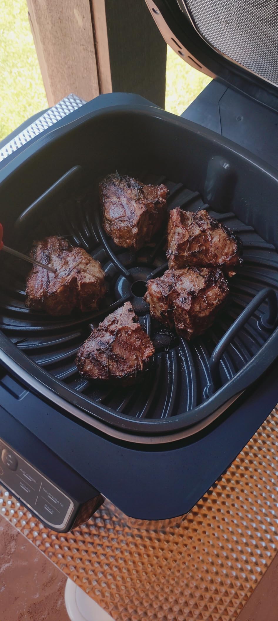Ninja | Indoor Grill | Foodi | 5-in-1 (Grill, Air Fry, Roast, Bake, and Dehydrate | Fits up to 3lb Roast | Smoke Control System and Dishwasher Safe Parts| Black/Grey | AG301 customer photo 1