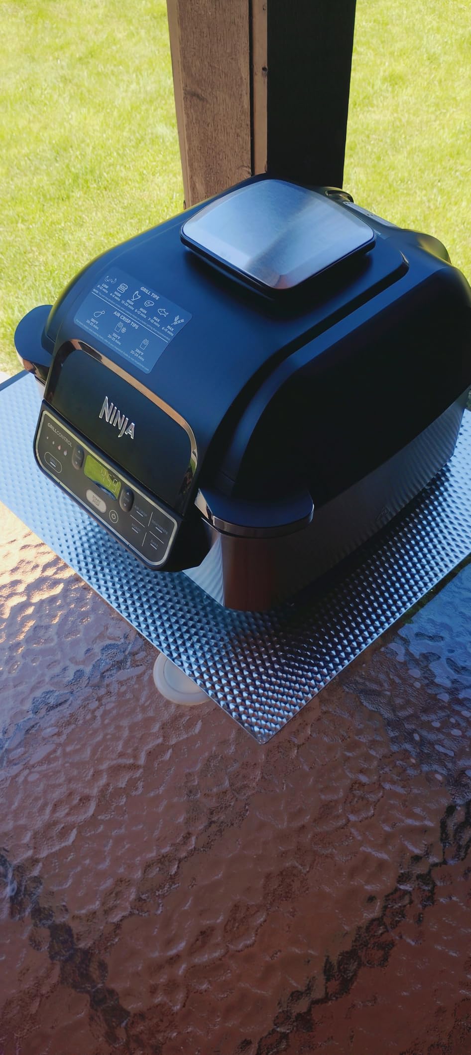 Ninja | Indoor Grill | Foodi | 5-in-1 (Grill, Air Fry, Roast, Bake, and Dehydrate | Fits up to 3lb Roast | Smoke Control System and Dishwasher Safe Parts| Black/Grey | AG301 customer photo 2