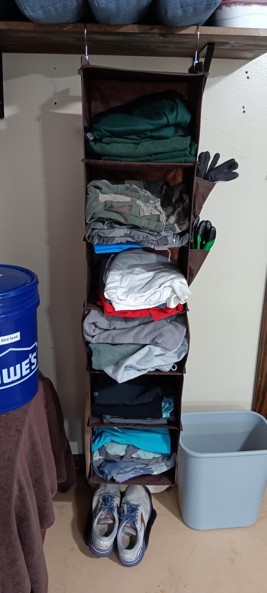 YOUDENOVA Hanging Closet Organizer and Storage, 6-Shelf Closet Hanging Storage Shelves, Grey customer photo 1