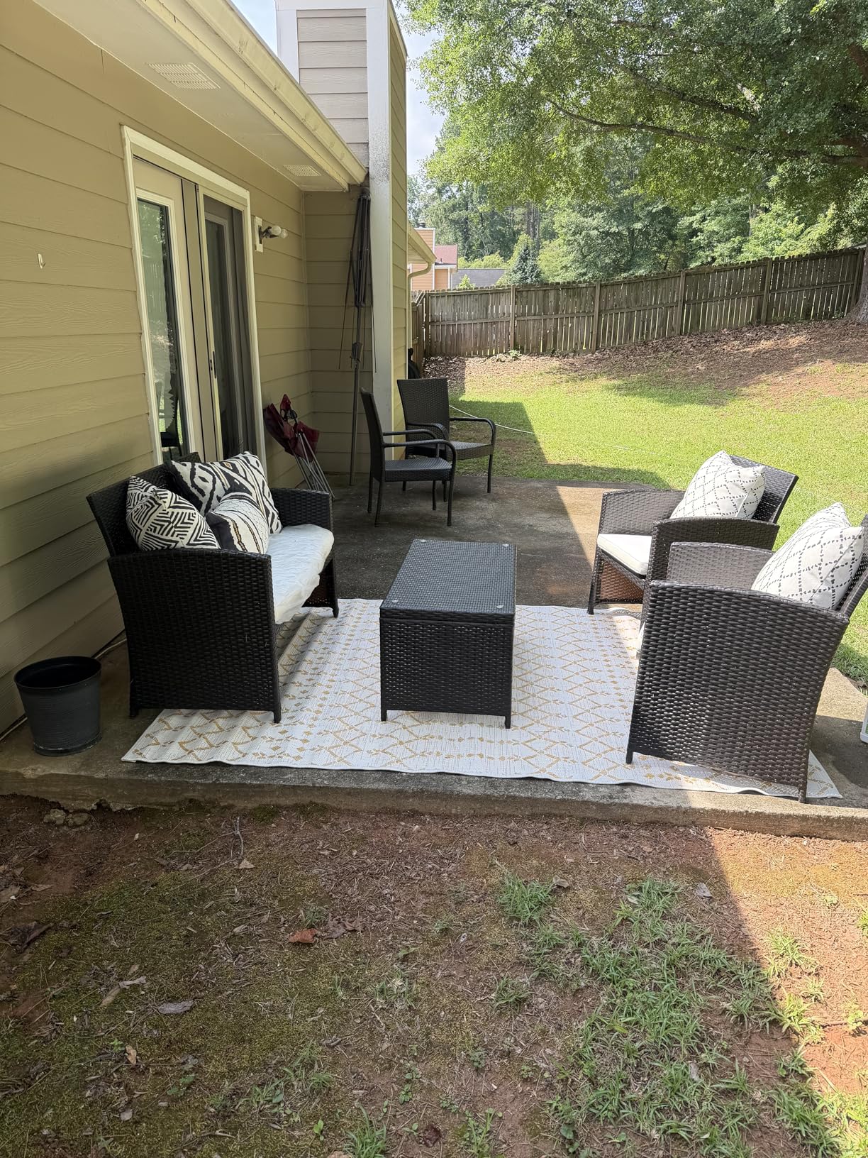 JONATHAN Y Moroccan Geometric Indoor Outdoor Area Rug 8X10 Natural/Black, Ourika Textured Weave for Backyard, Patio, Porch, Easy-Cleaning, High Traffic, Pet-Friendly, Non-Shedding (SMB108D-8) customer photo 2