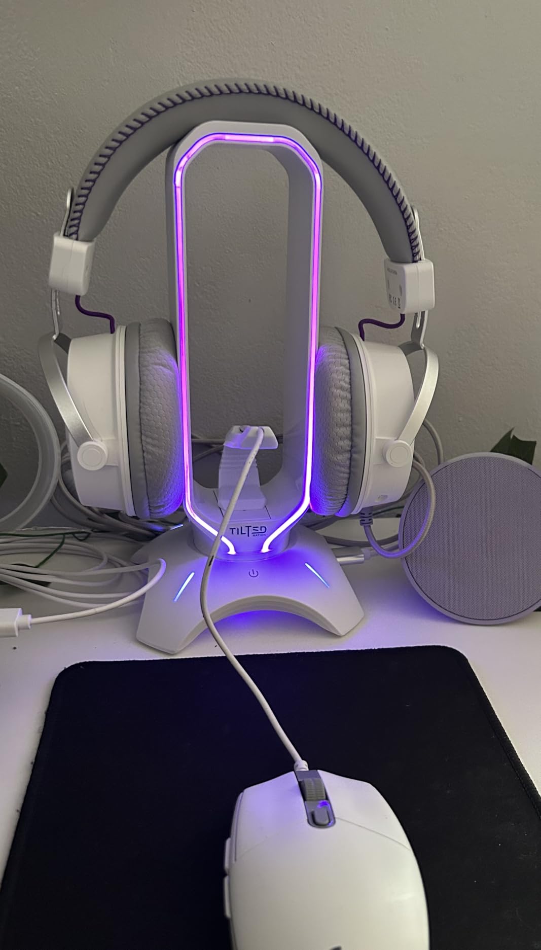 Tilted Nation Gaming Headset Stand | RGB Headphone Stand for Desk with Mouse Bungee and USB Hub (Cool and Clean Setup) Gaming Headset Holder - Perfect Gamer Gift Accessory customer photo 2