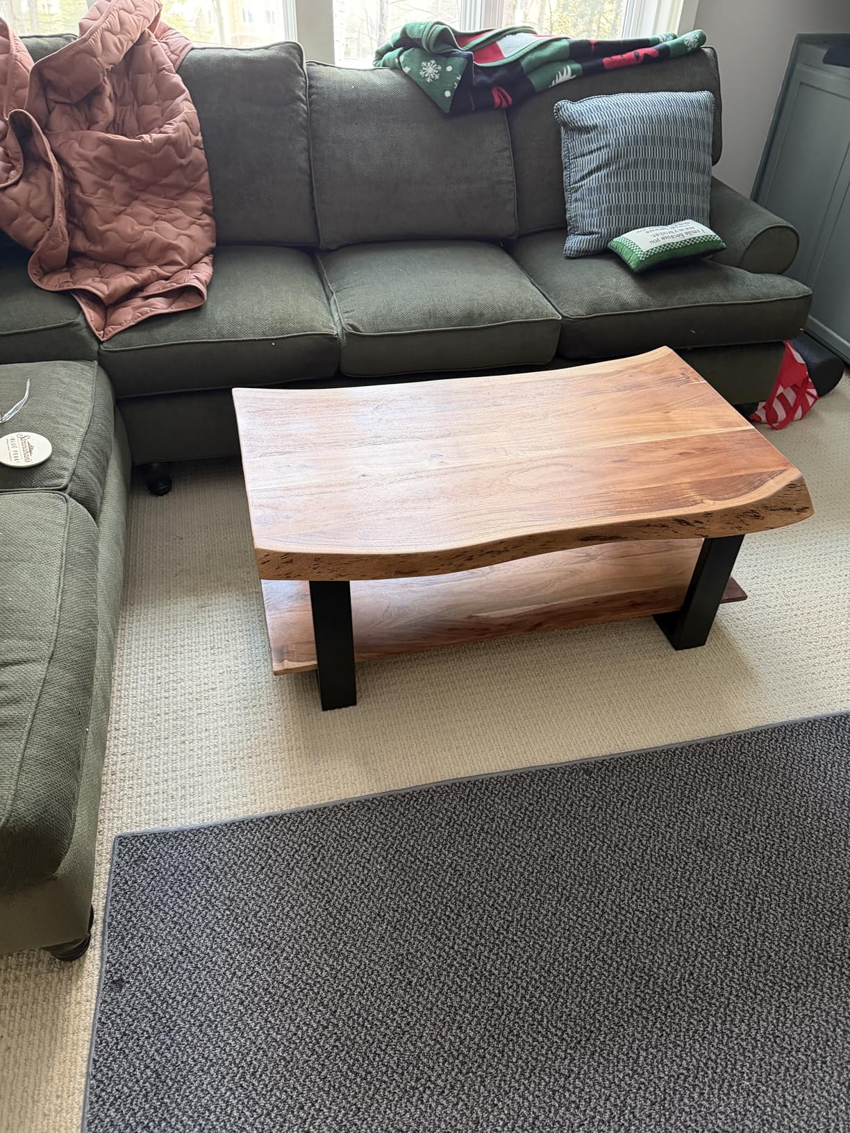 Alaterre Furniture Alpine 2-Tier Live Edge Coffee Table - 42