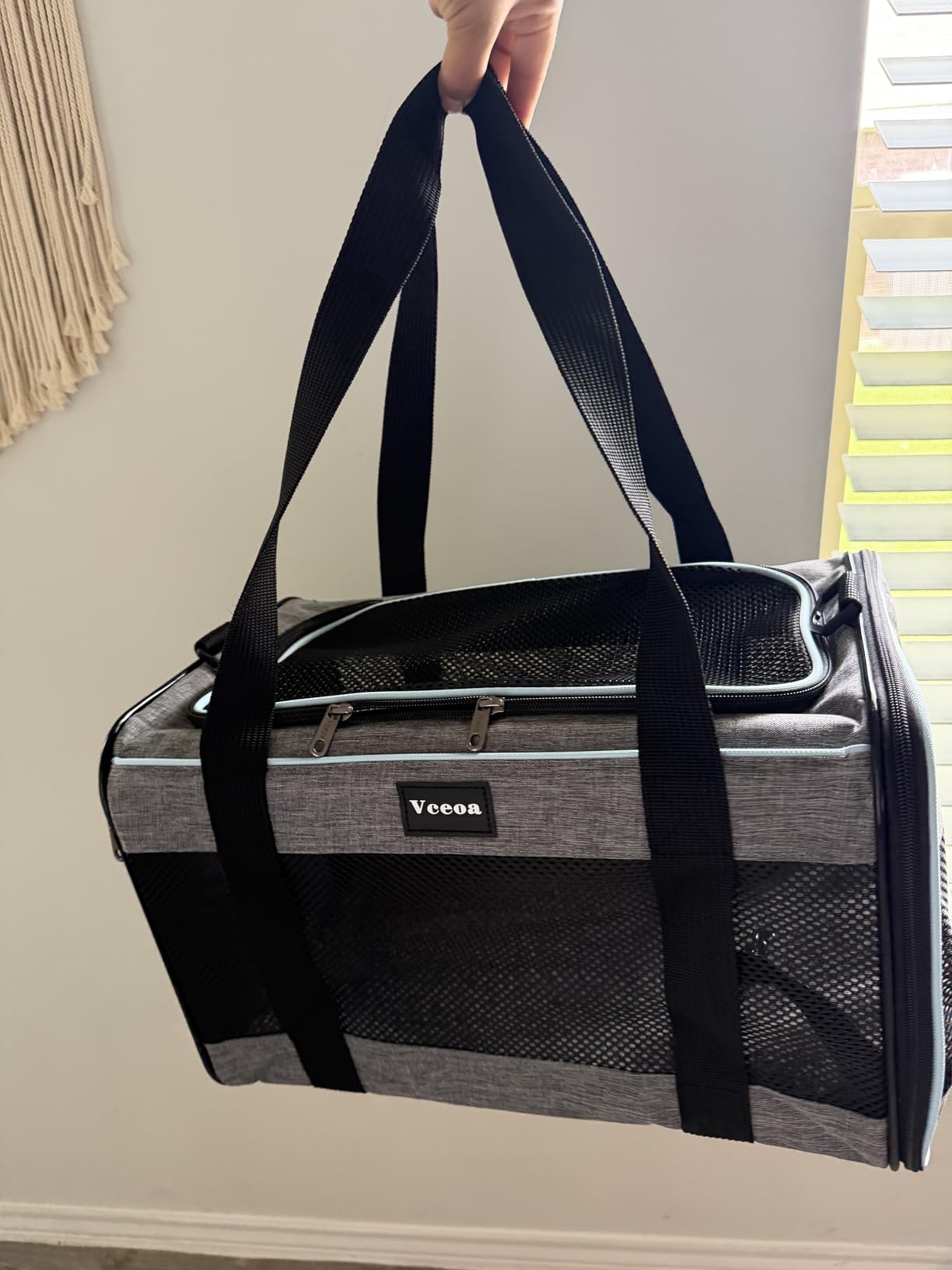 Vceoa 17.5x11x11 Inches Cat, Dog Carrier for Pets Up to 16 Lbs, Soft-Sided Cat Bag Animal Carriers Travel Puppy Carry customer photo 2